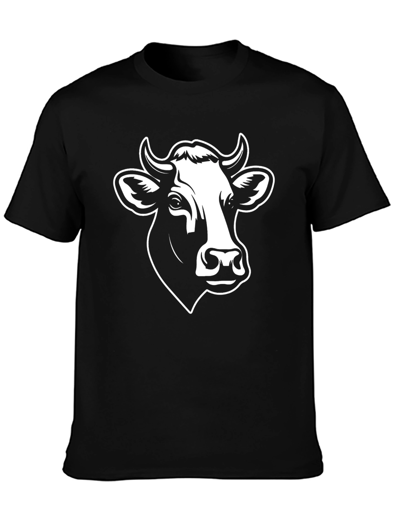 Cow Head Graphic Tee - Black