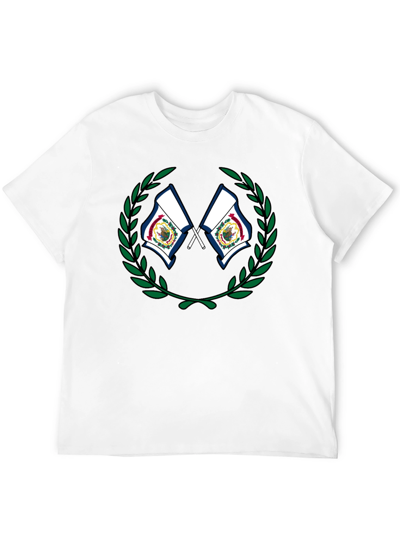 West Virginia Flag Wreath Graphic T-Shirt