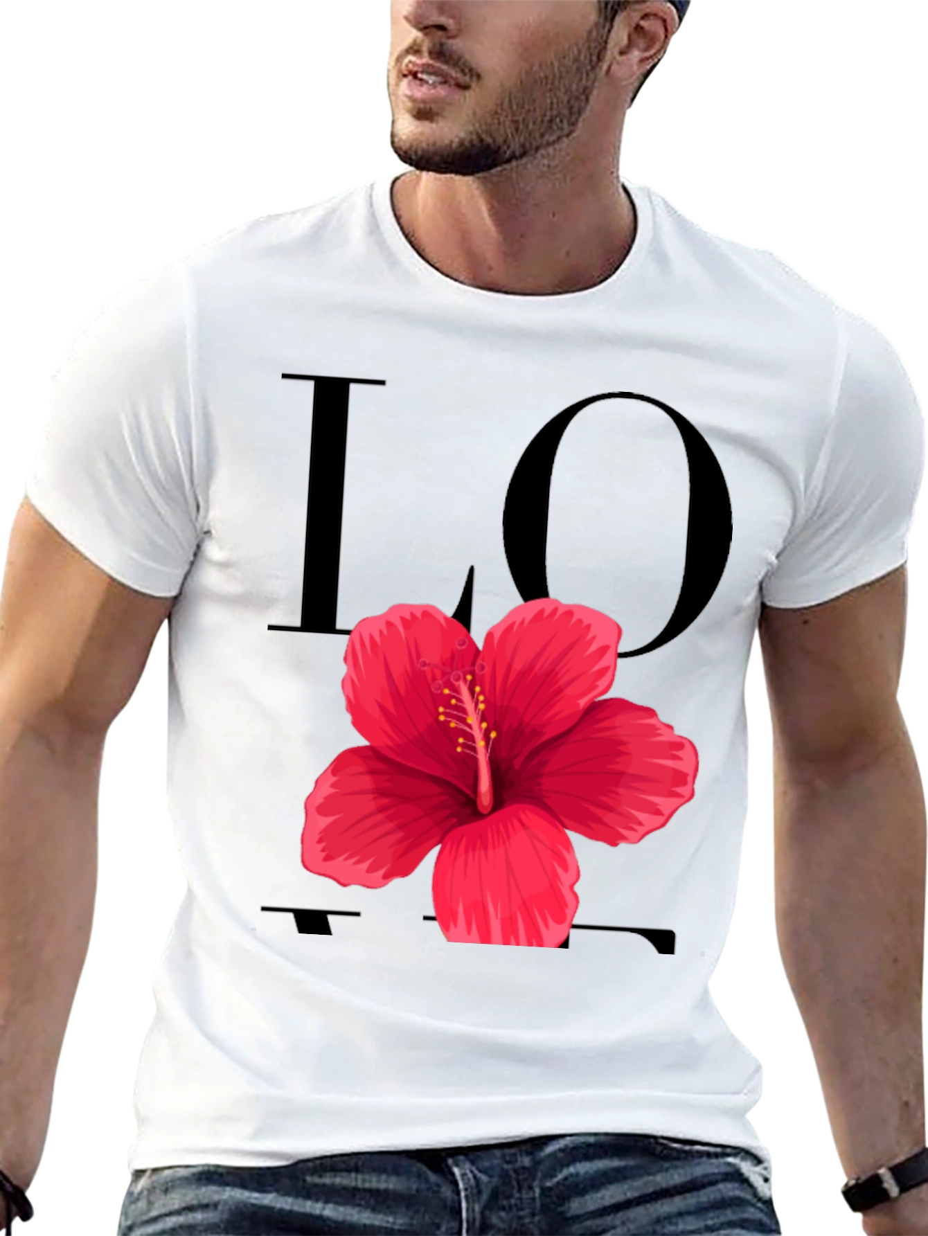 Love Hibiscus Graphic Tee - Black