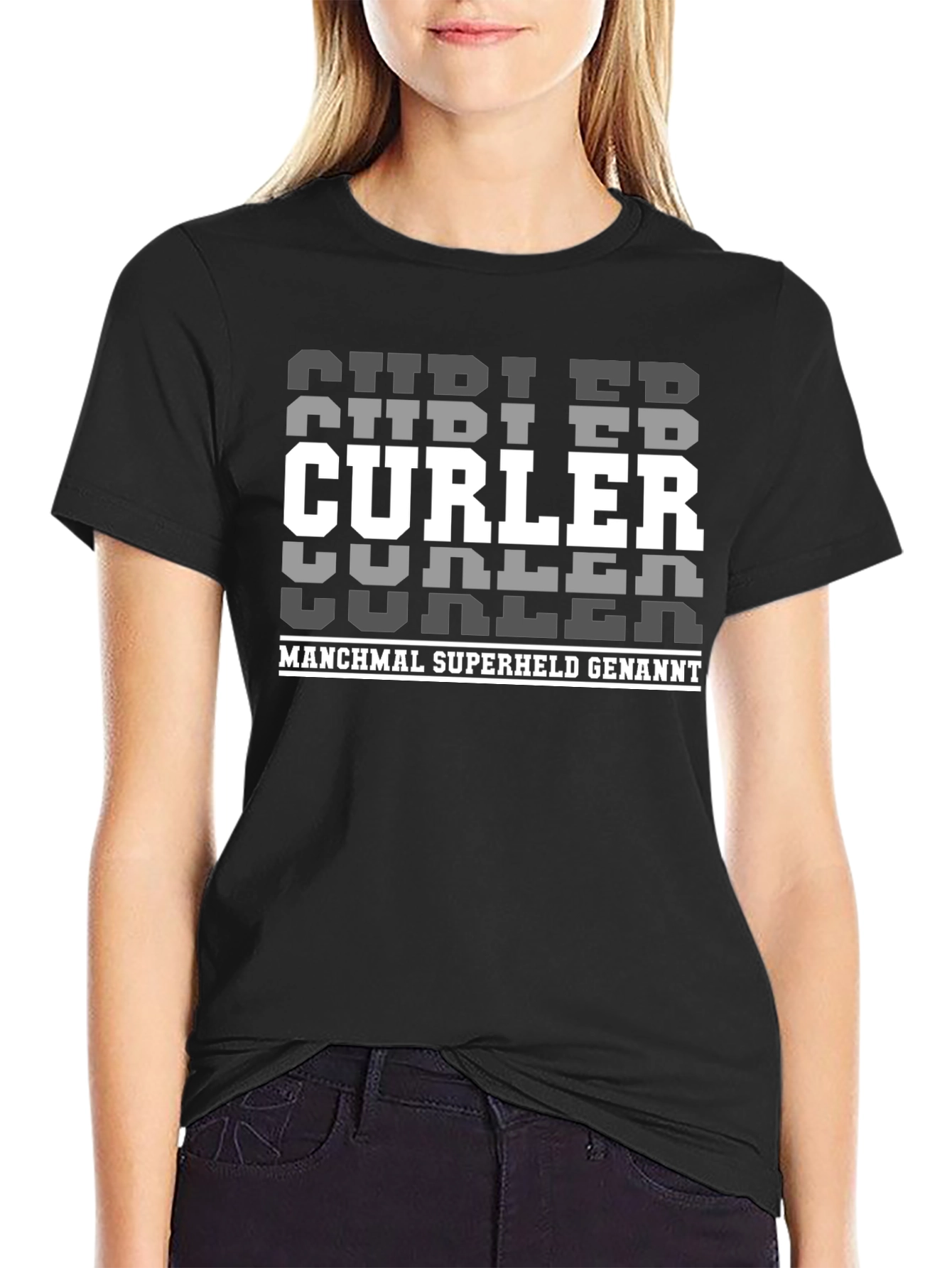 Curler Superheld T-Shirt - Black