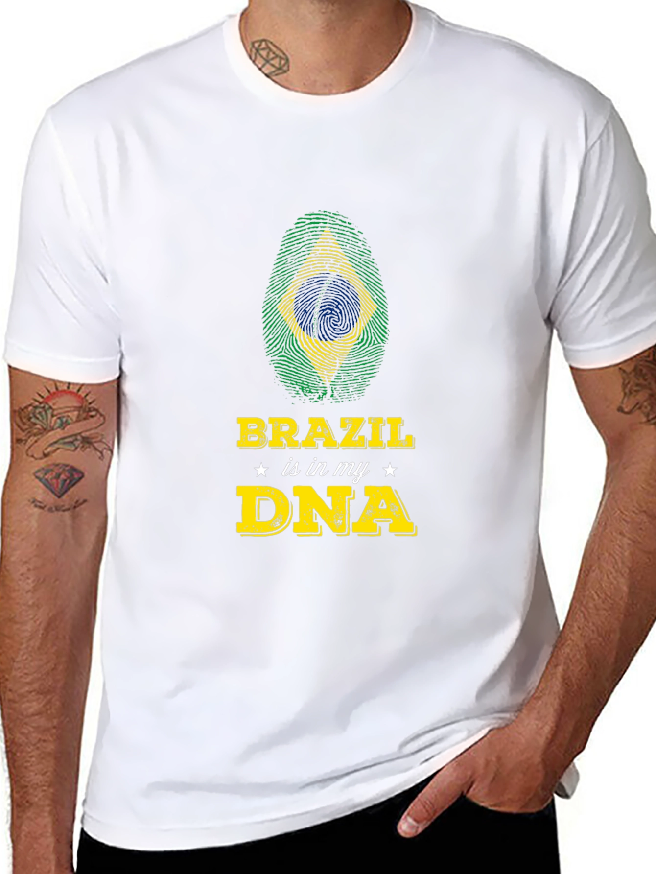 Brazil in my DNA T-Shirt - Black Graphic Tee