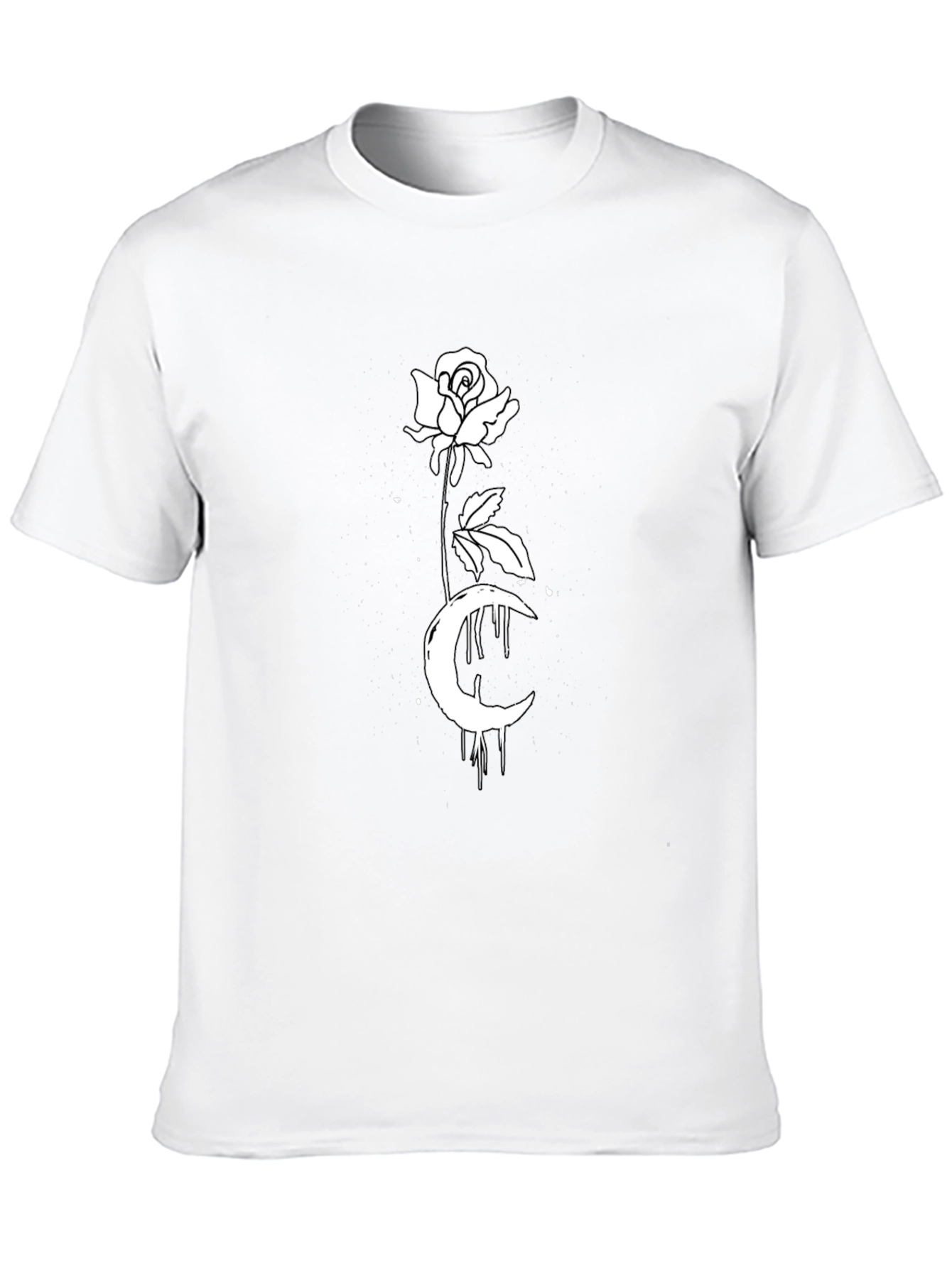 Rose Moon Graphic Tee - Black