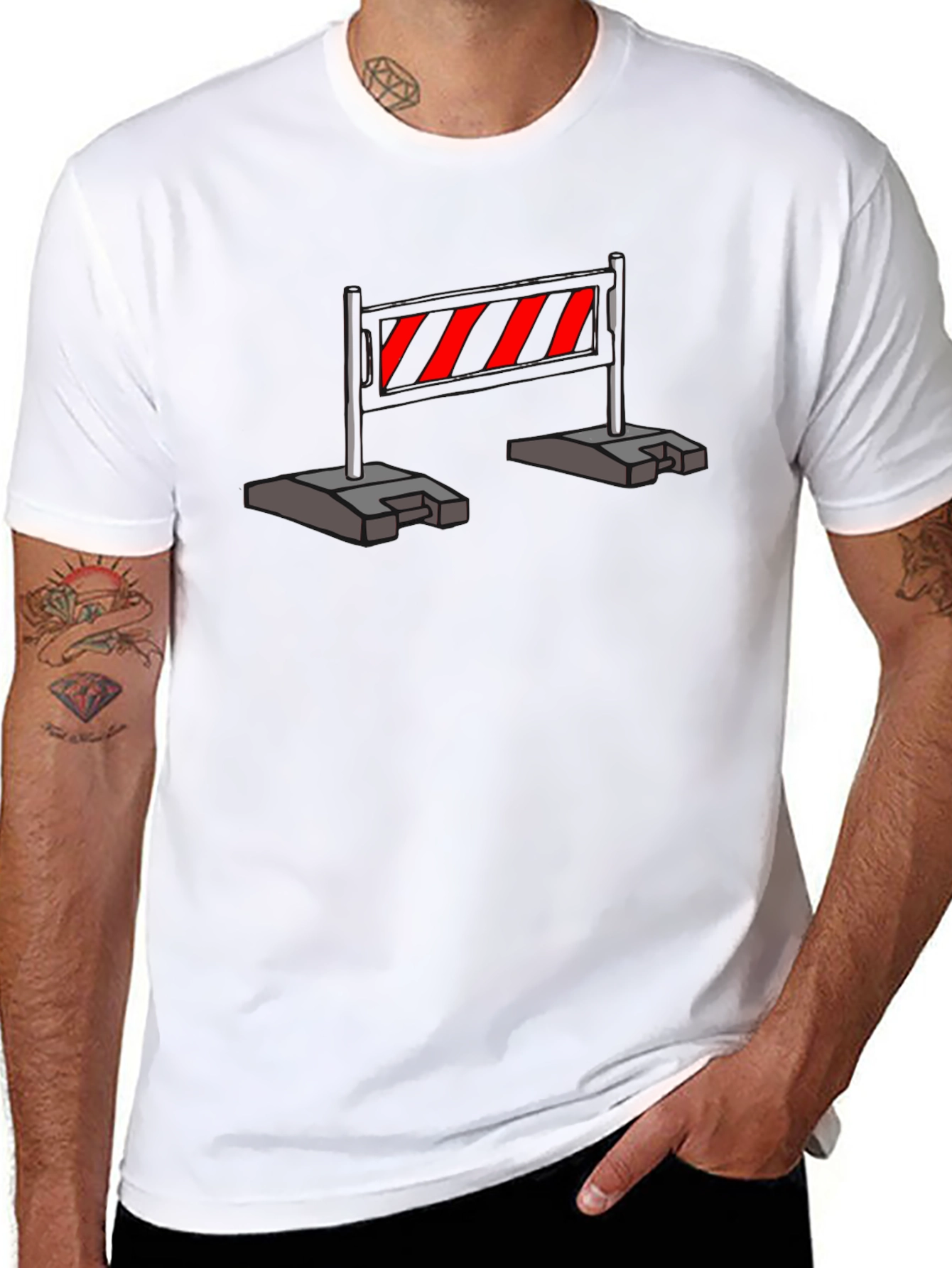 Construction Barrier T-Shirt - Caution Stripes