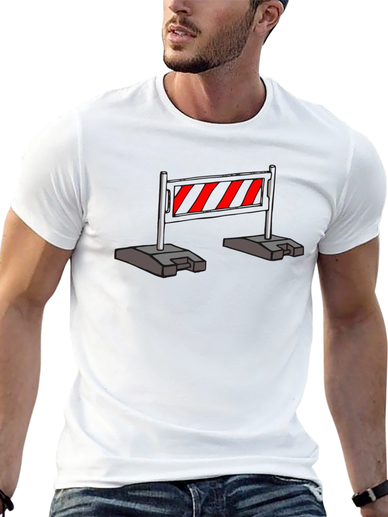 Construction Barrier T-Shirt - Caution Stripes