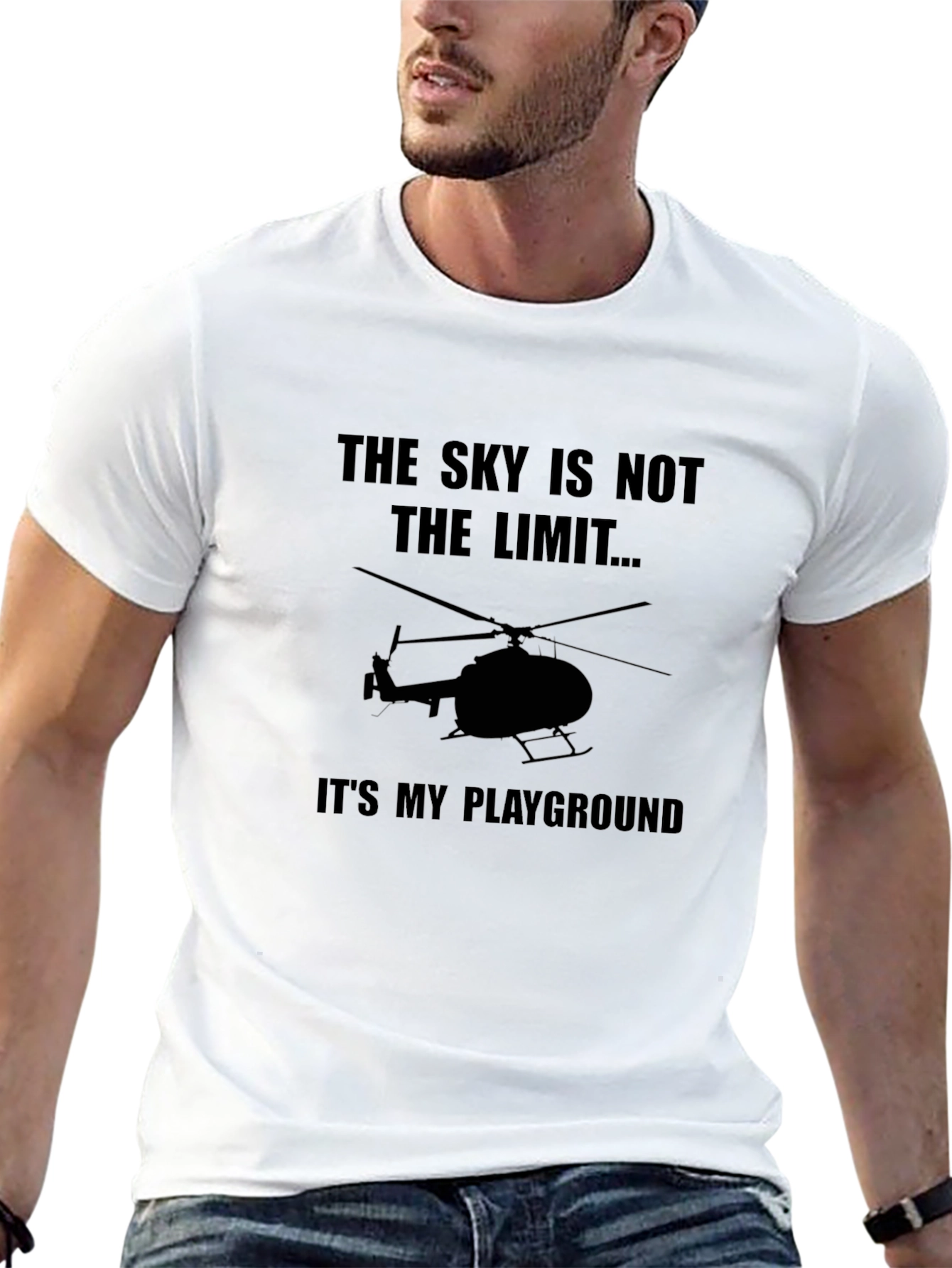 Skys Not The Limit Helicopter Graphic Tee