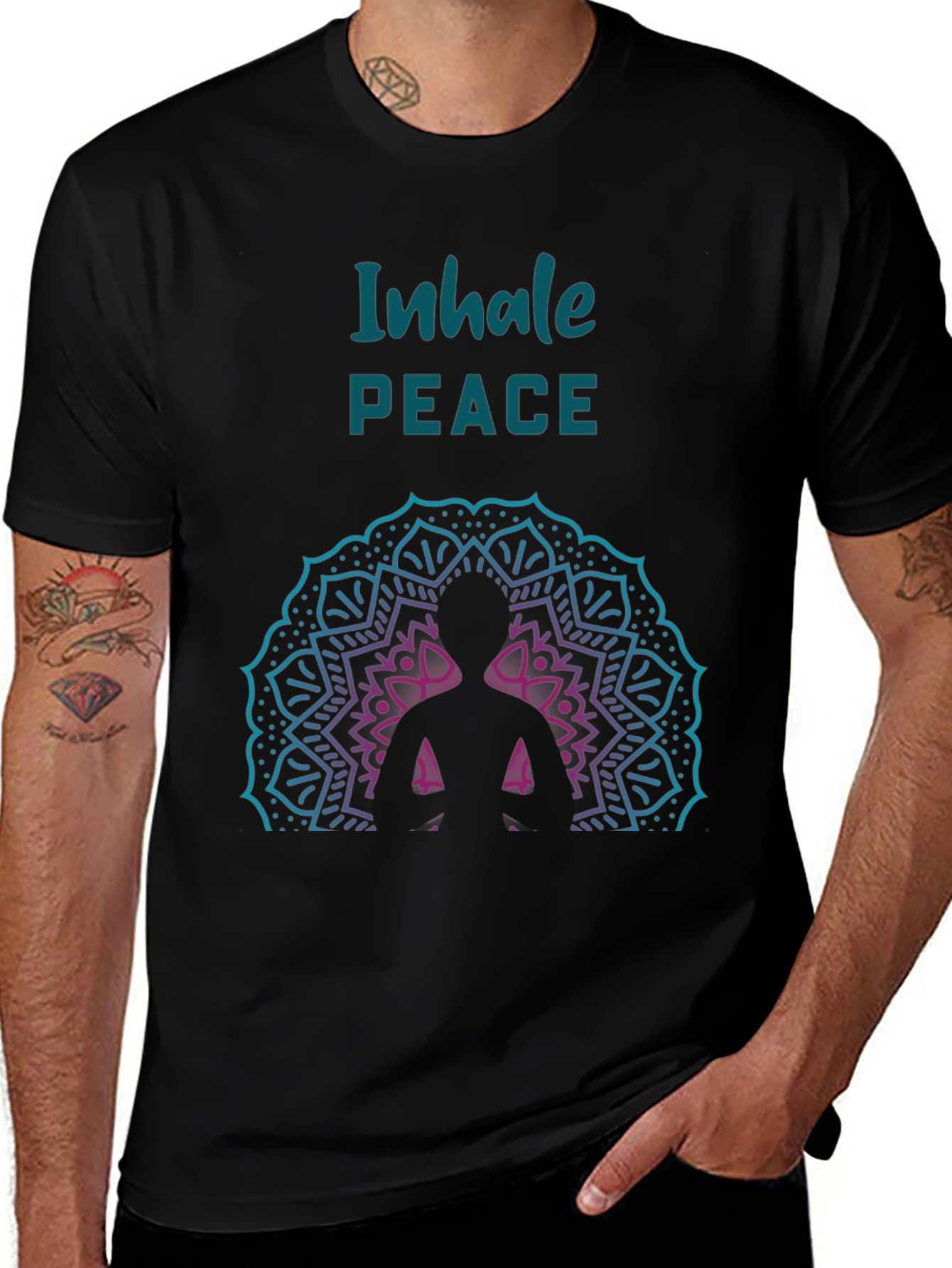 Inhale Peace Graphic Tee - Relaxed Fit
