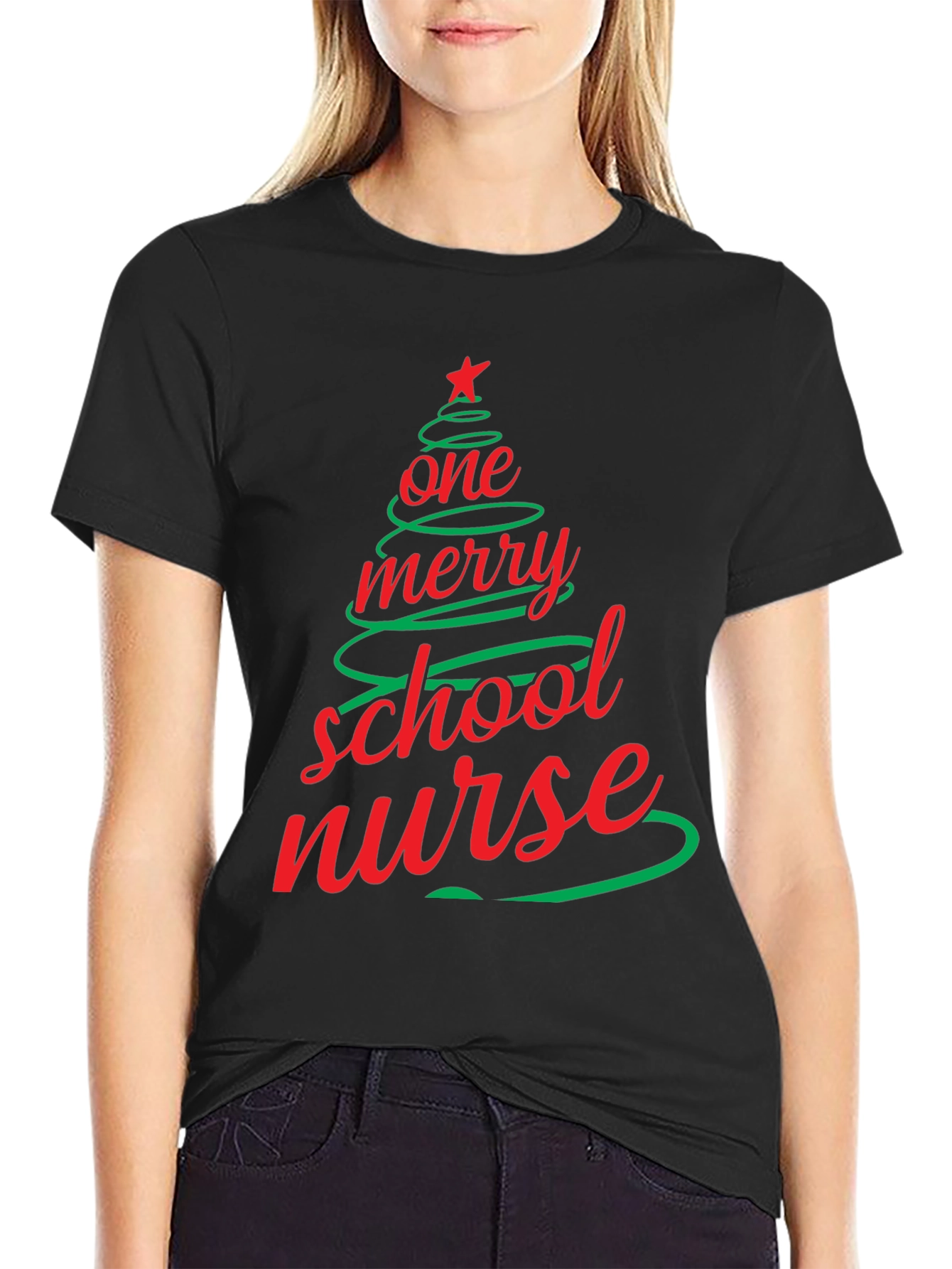 Merry School Nurse Christmas T-Shirt