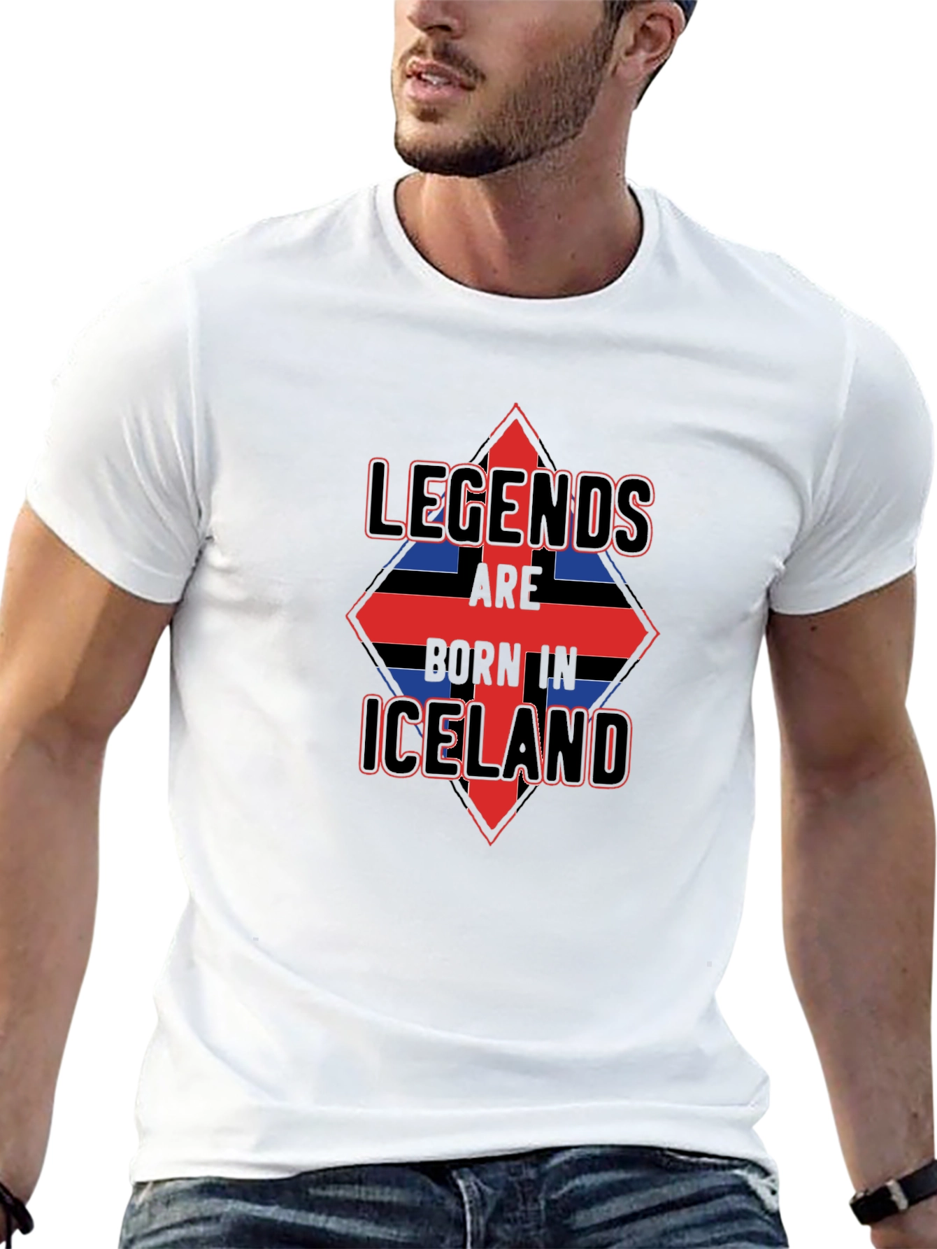 Legends Born in Iceland Mens T-Shirt