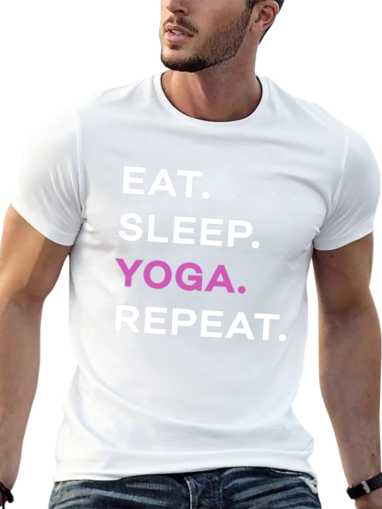 Eat Sleep Yoga Repeat Black T-Shirt