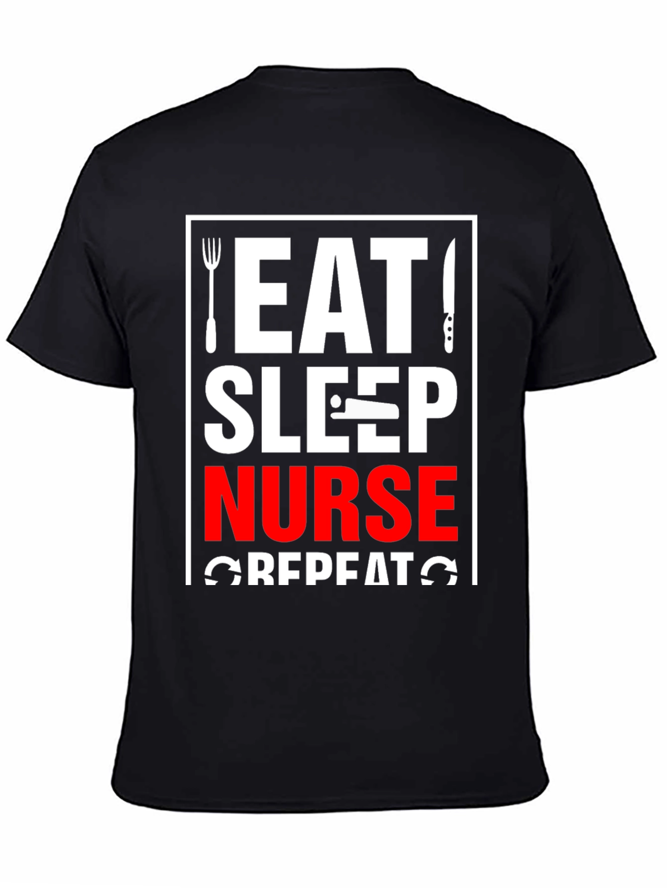 Eat Sleep Nurse Repeat Black T-Shirt