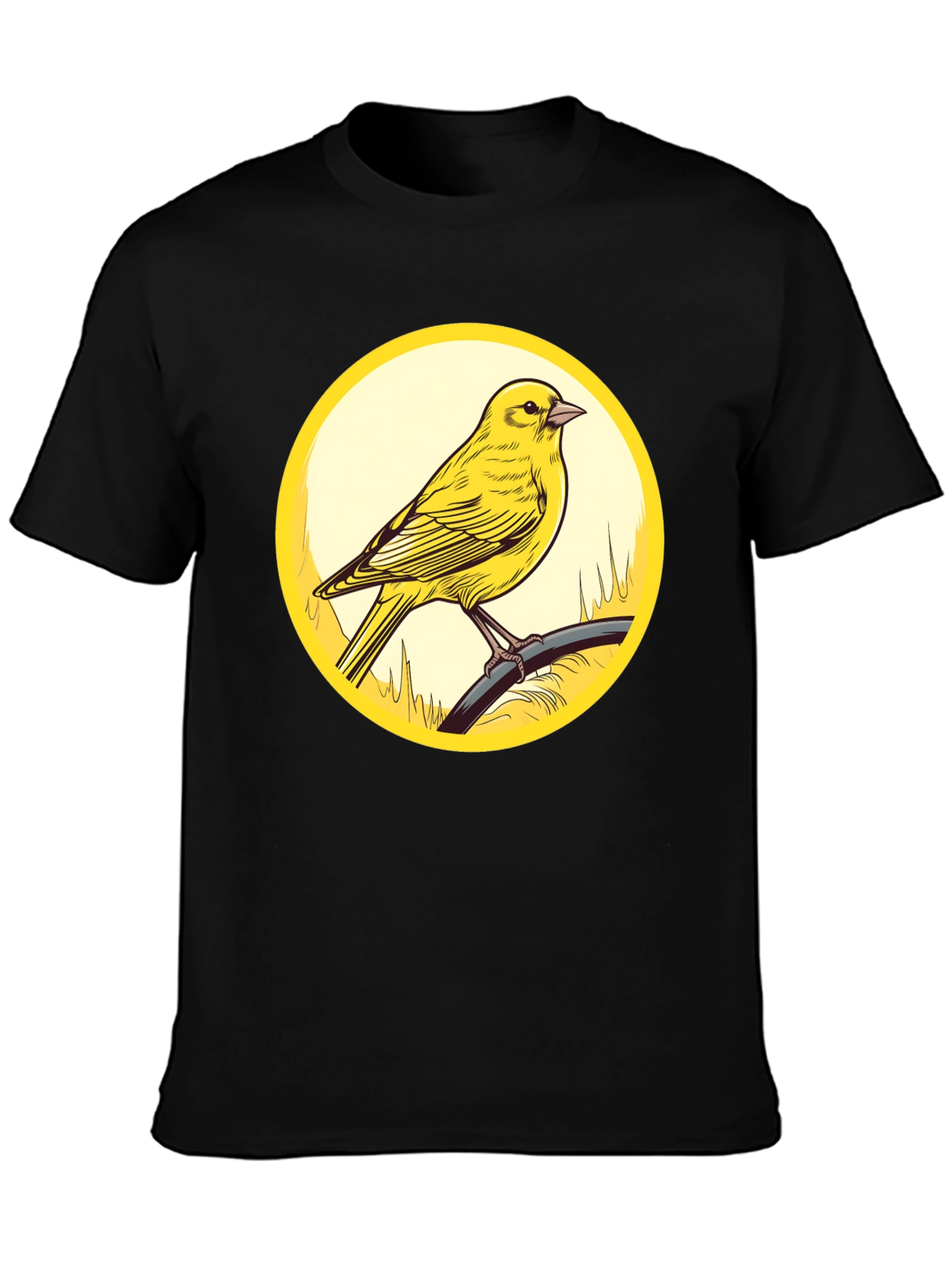 Canary Bird Graphic T-Shirt - Black