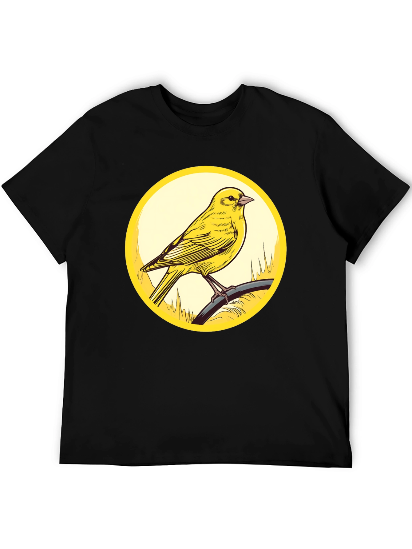 Canary Bird Graphic T-Shirt - Black