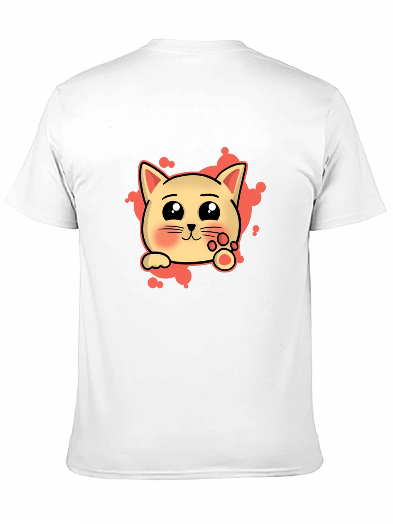 Cute Cat Cartoon Graphic Tee - Black T-Shirt