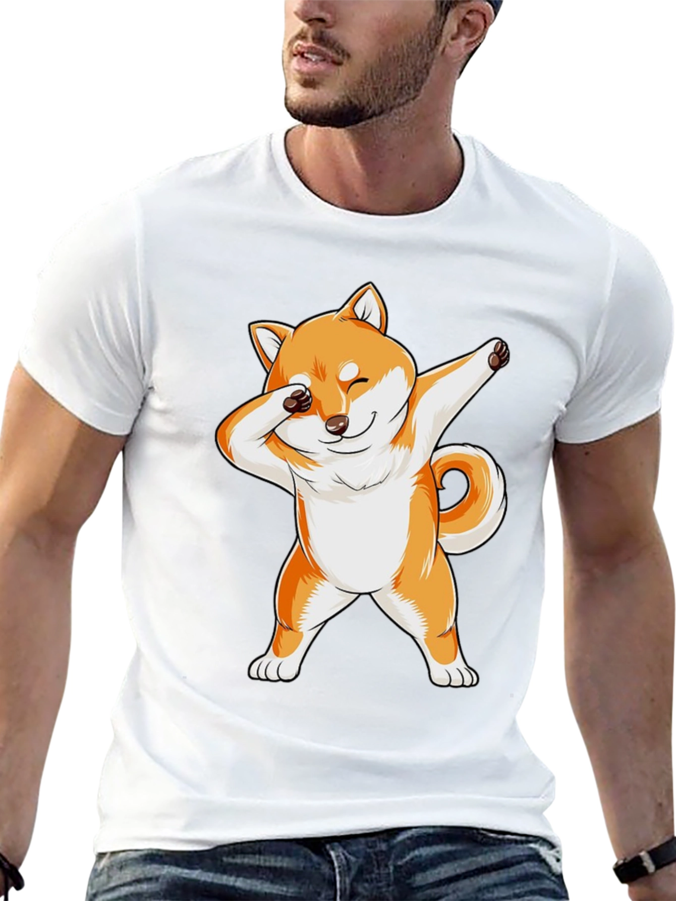 Dabbing Shiba Inu Graphic Tee - Black