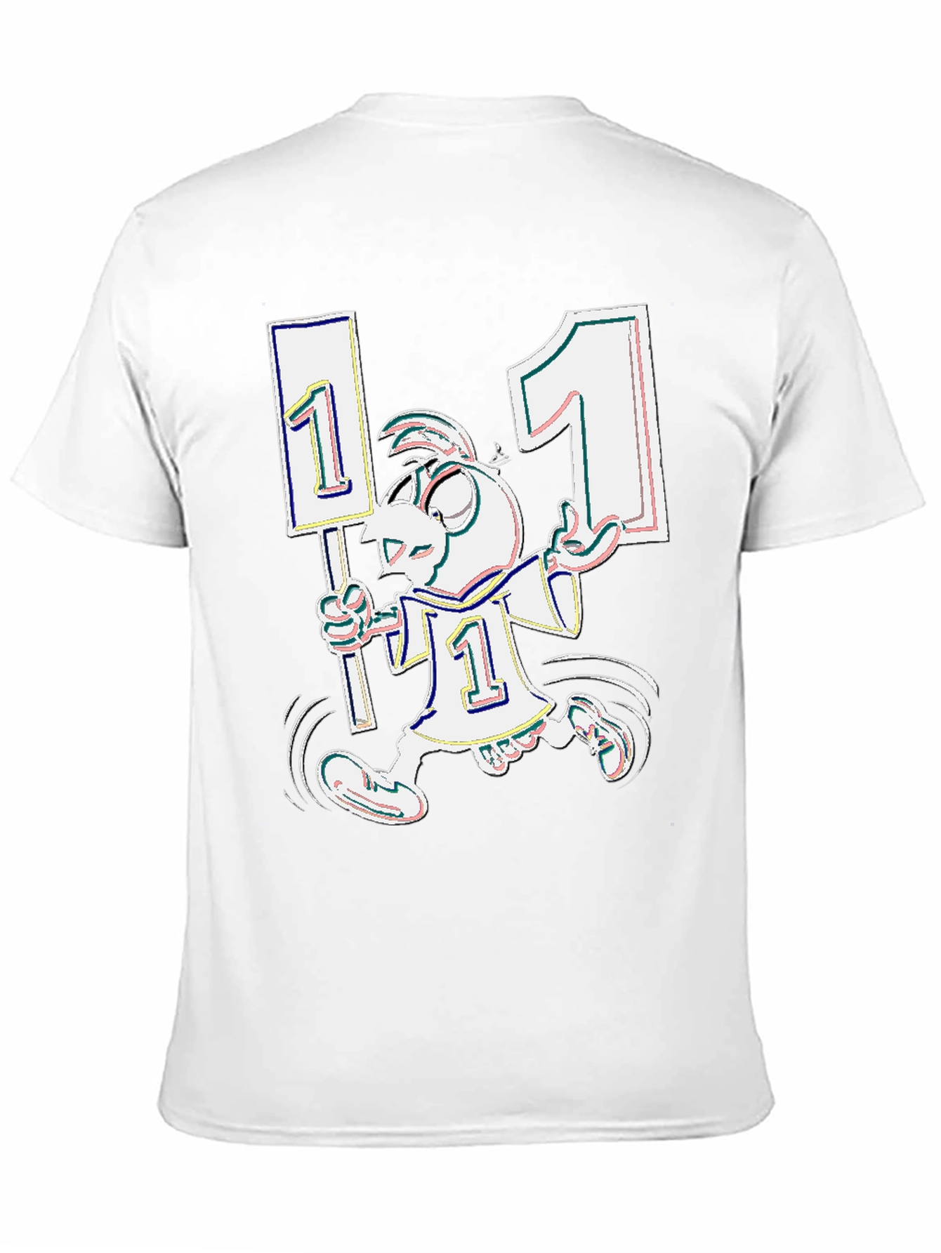 Funky Cartoon Number One Black T-Shirt