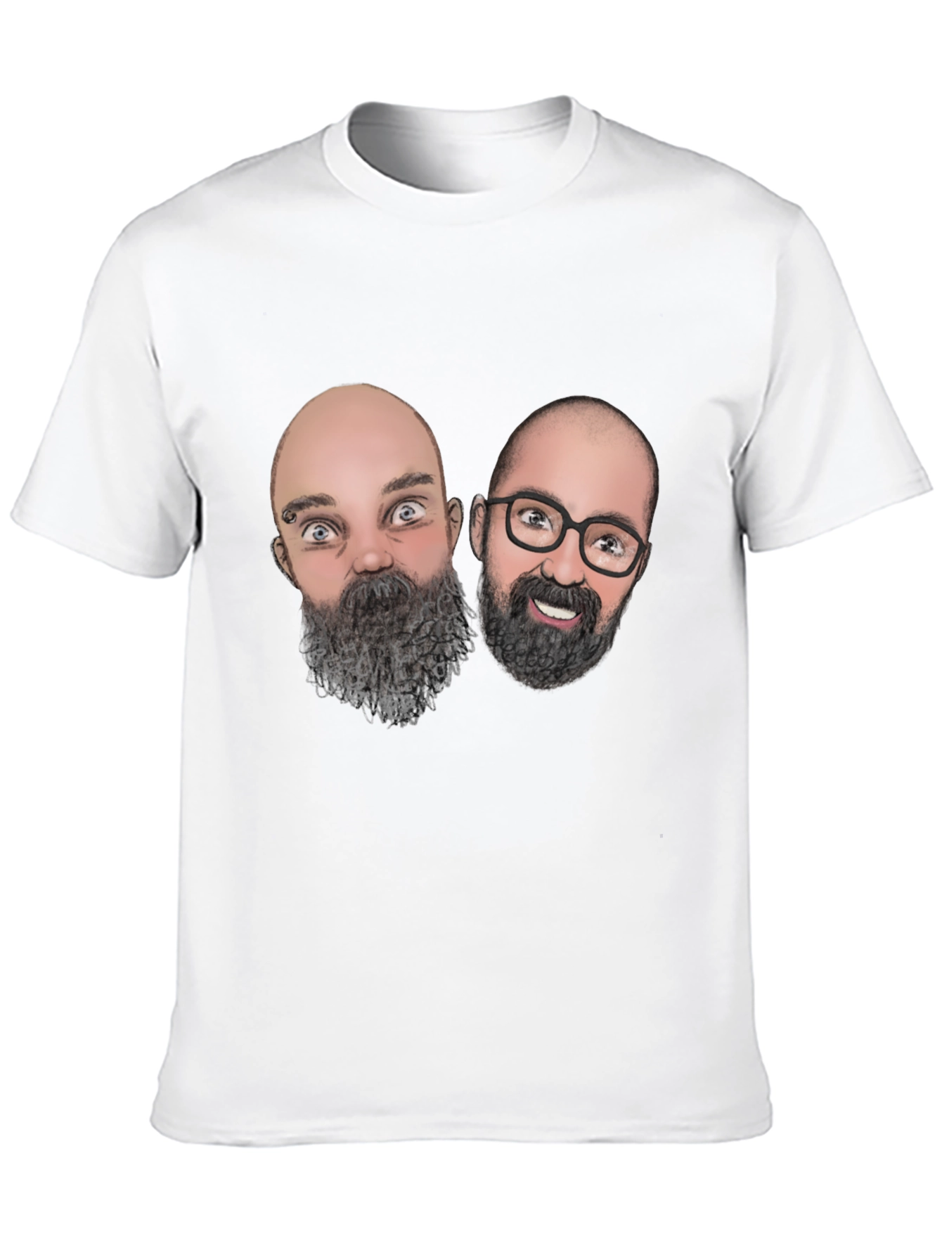 Funny Beard Guys Black T-Shirt
