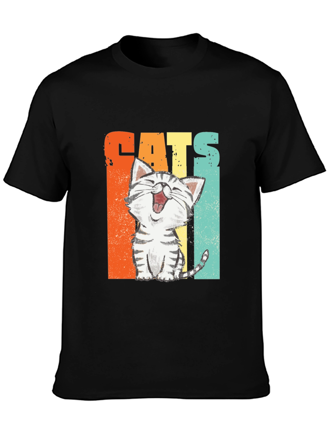 Funny Cats Graphic Tee - Retro Style Unisex T-Shirt