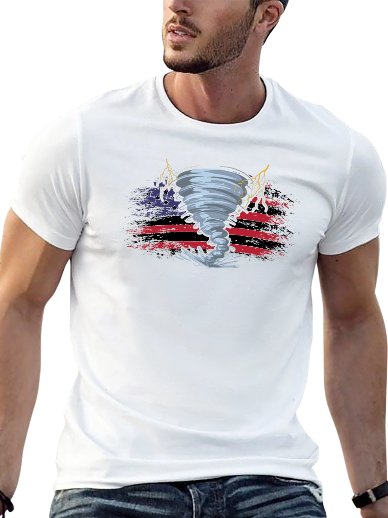 Tornado American Flag Graphic Tee