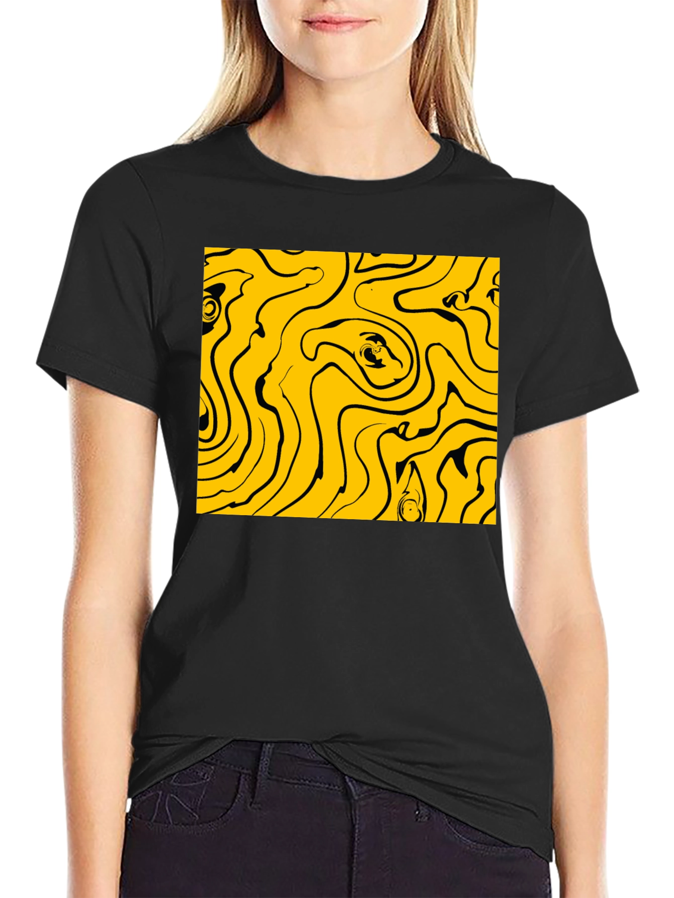 Abstract Swirl Graphic Tee