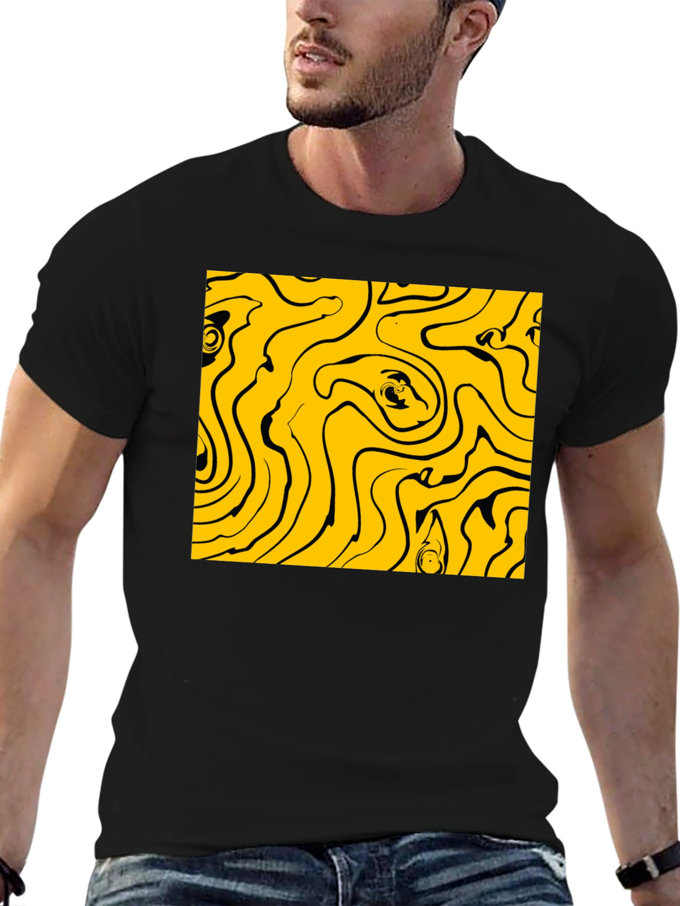 Abstract Swirl Graphic Tee