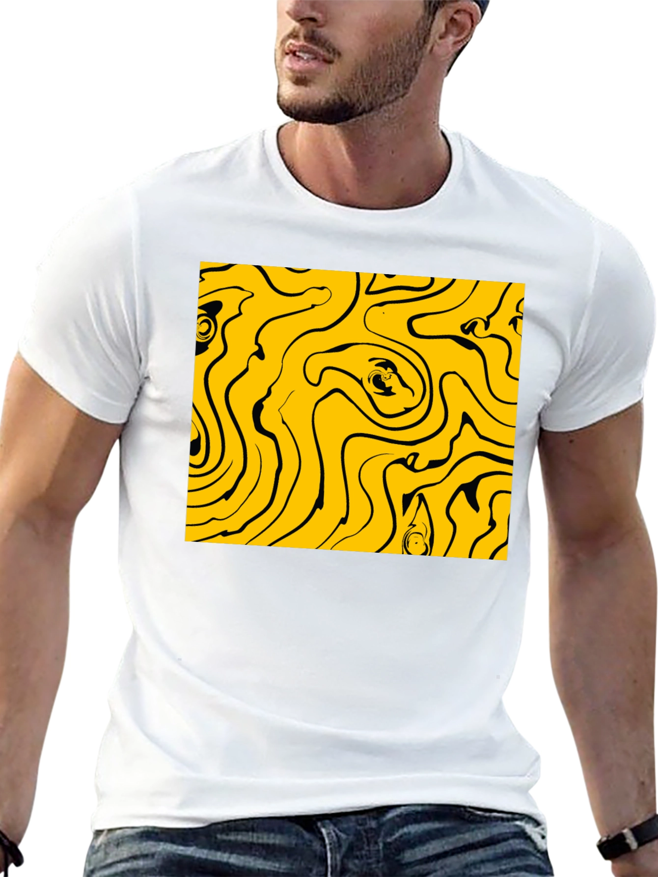 Abstract Swirl Graphic Tee
