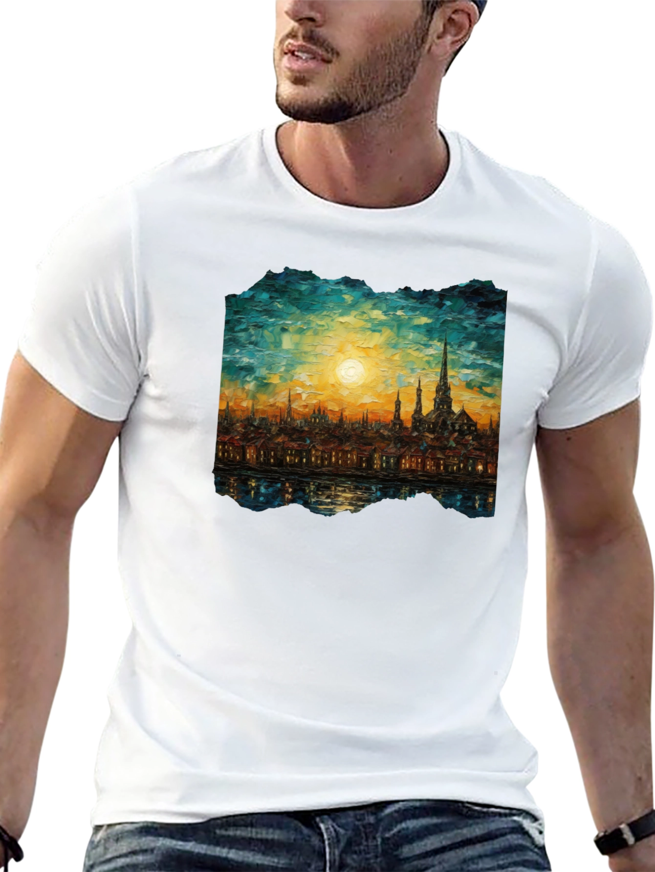Cityscape Painting Graphic Tee