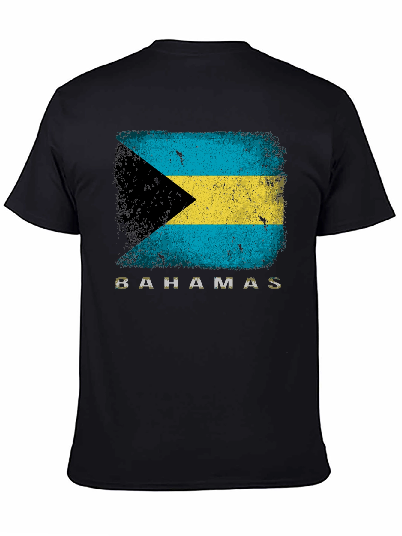 Bahamas Flag Graphic T-Shirt - Distressed Design