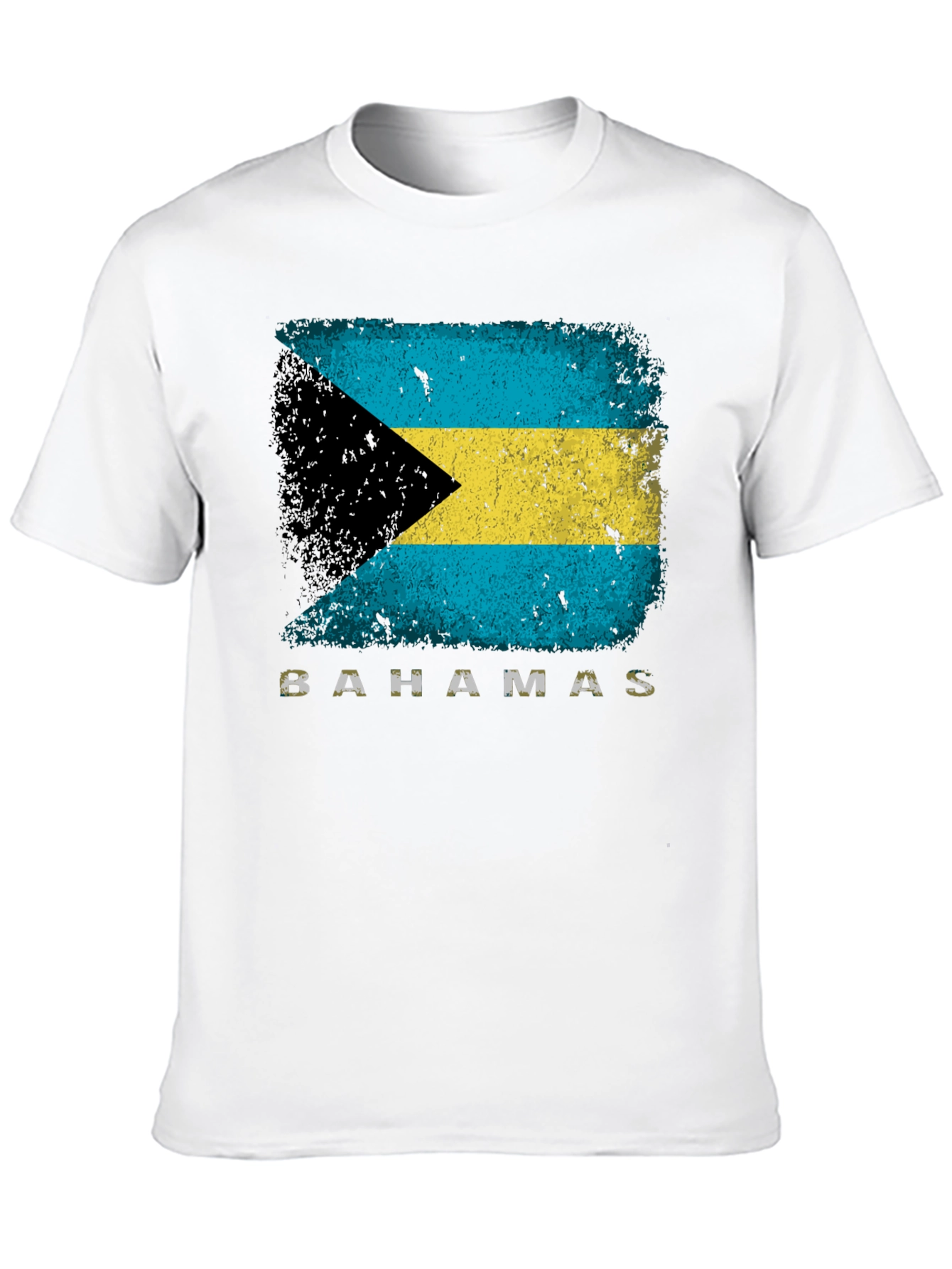 Bahamas Flag Graphic T-Shirt - Distressed Design