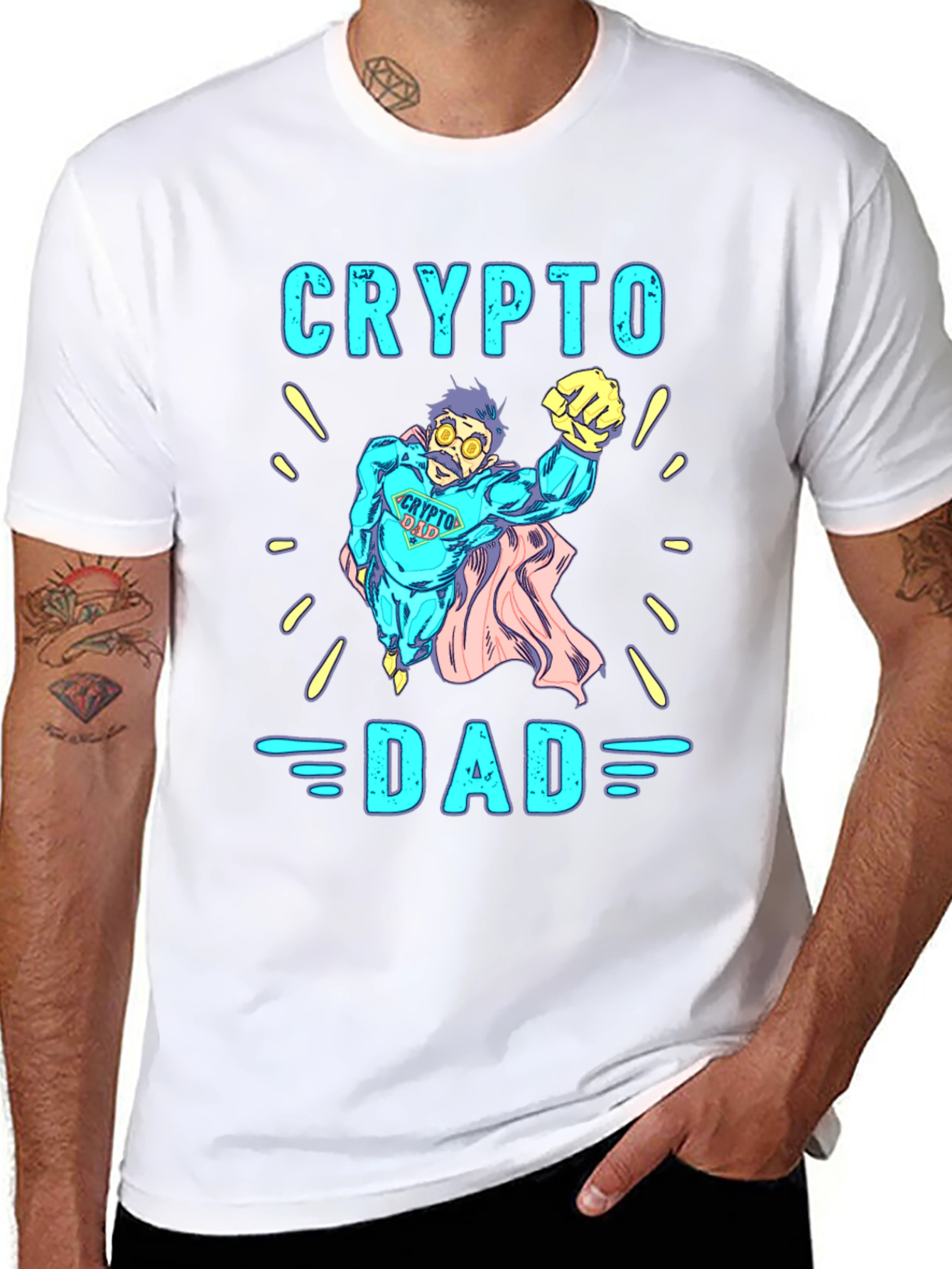 Crypto Dad Superhero Graphic Tee