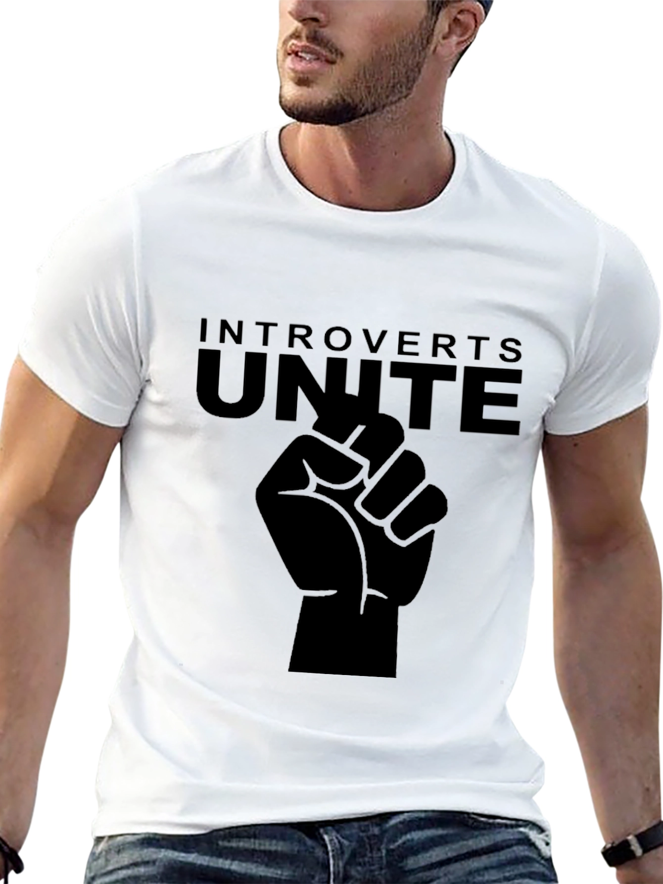 Introverts Unite Black Graphic Tee