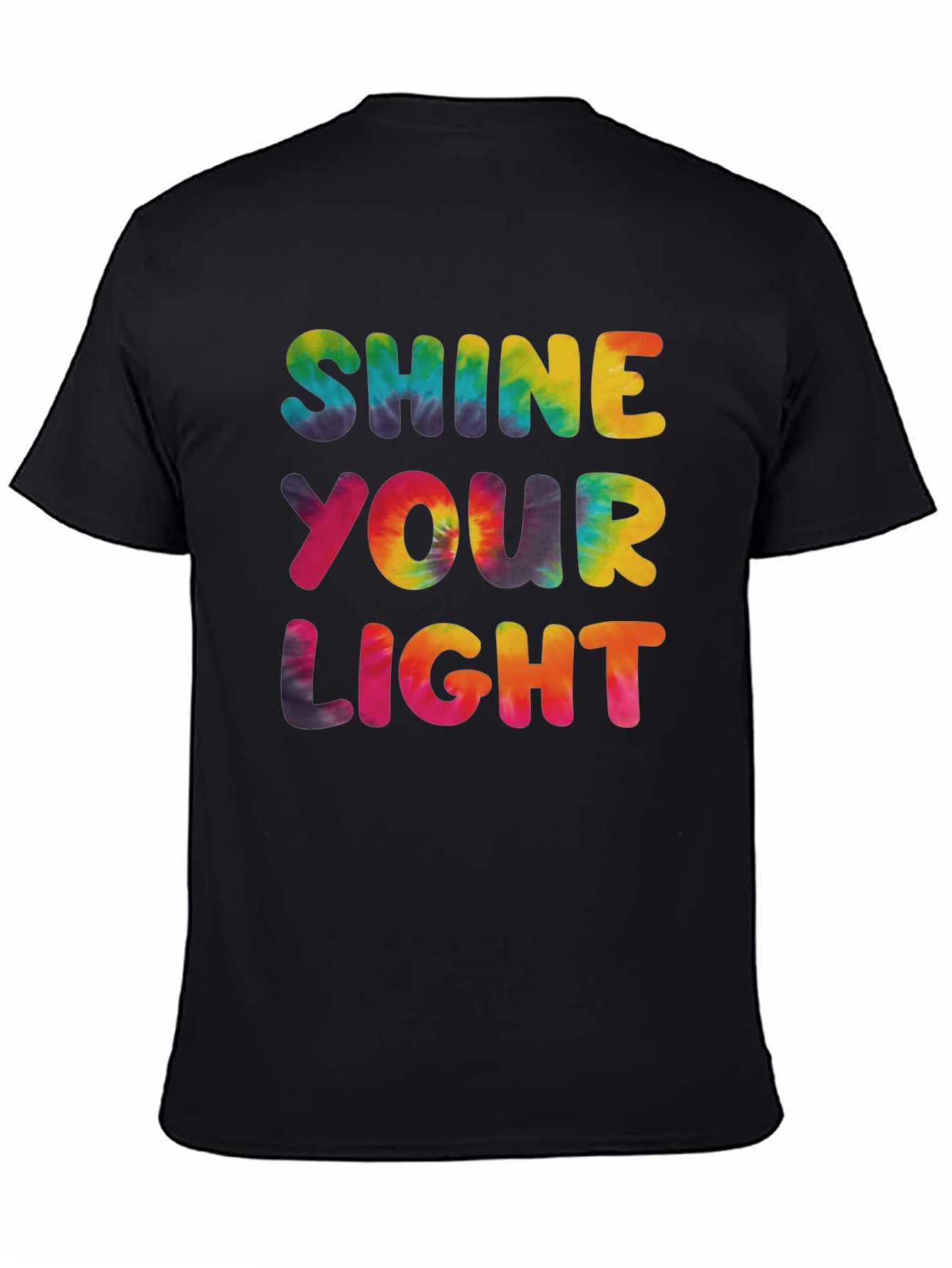 Shine Your Light Tie Dye Graphic Tee - Black