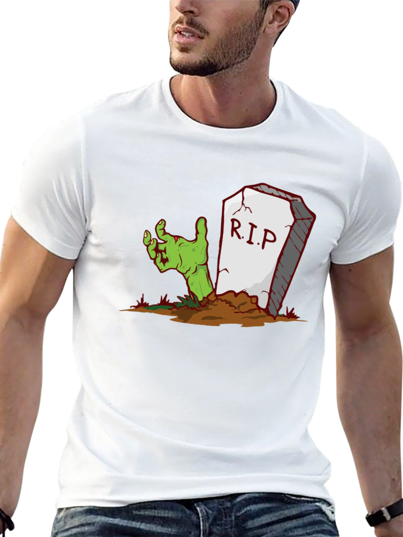 Zombie Hand RIP Graphic Tee - Halloween