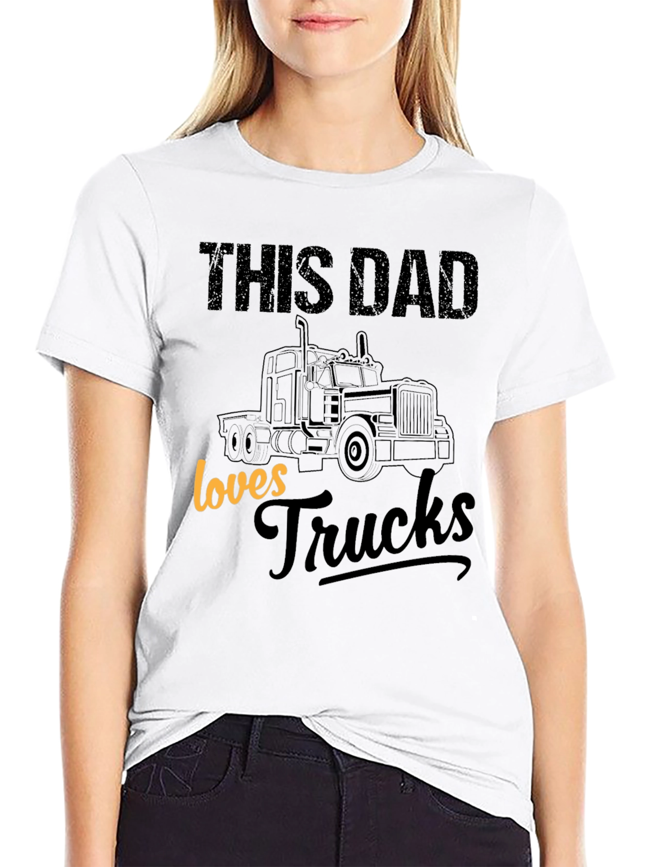 This Dad Loves Trucks T-Shirt - Black