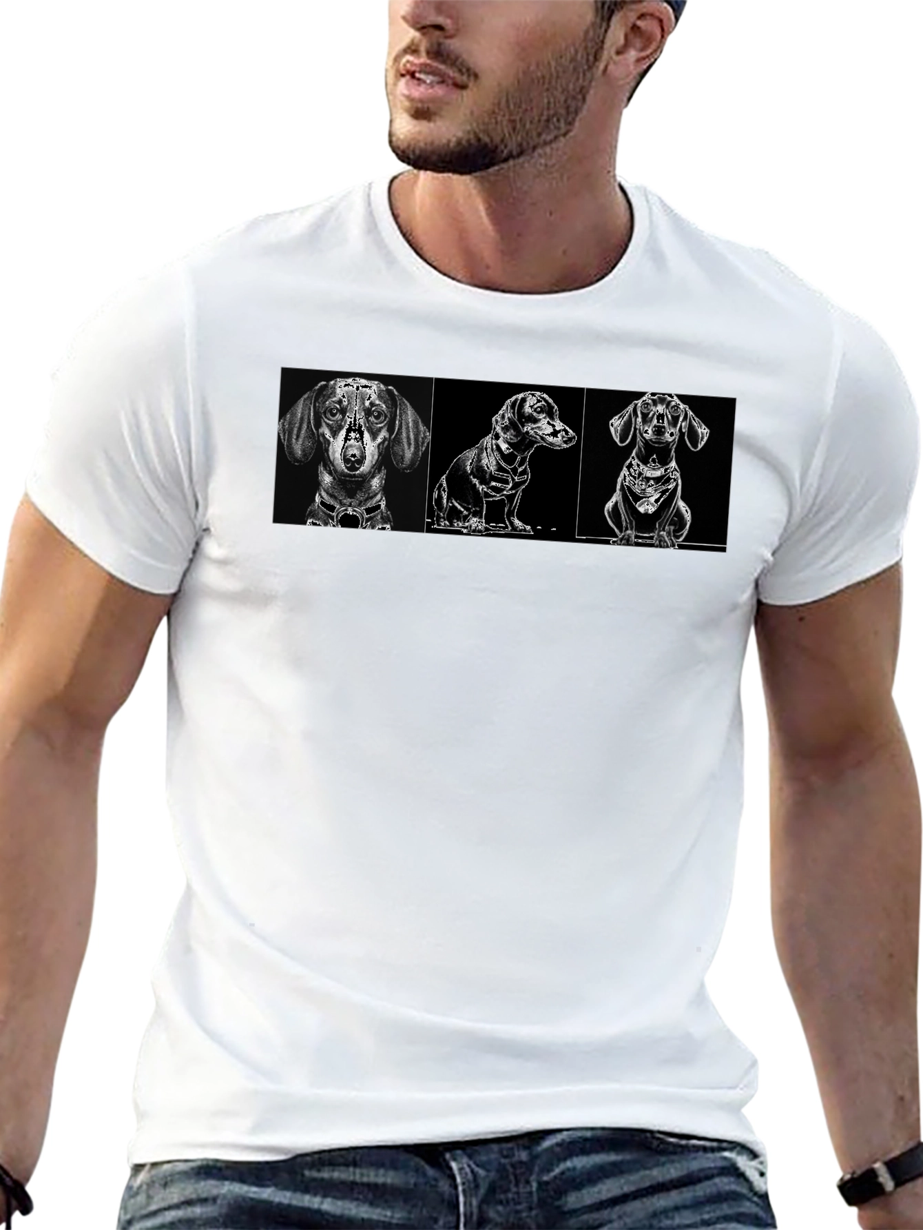 Dachshund Dog Breed Graphic Print Black T-Shirt