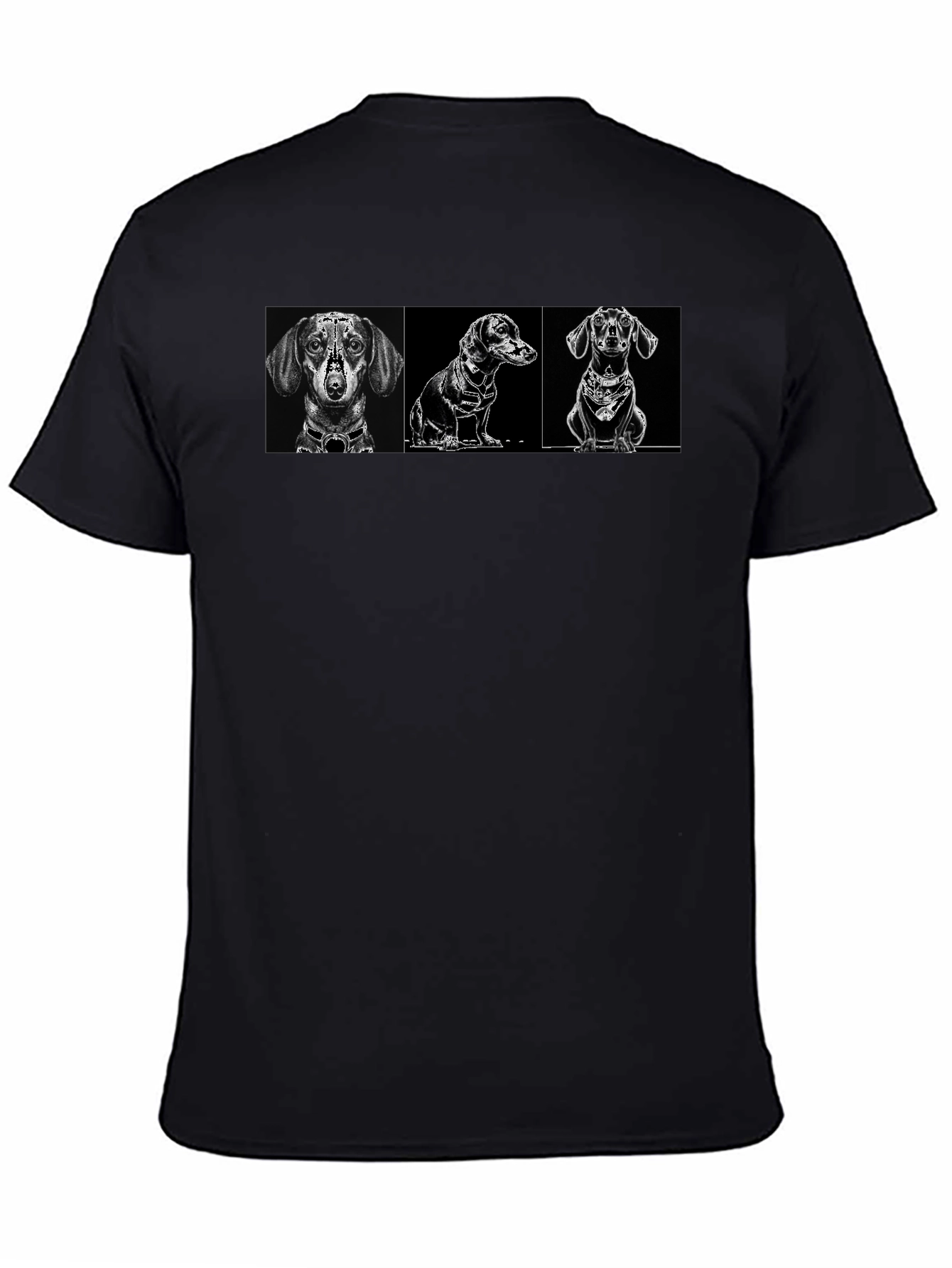 Dachshund Dog Breed Graphic Print Black T-Shirt