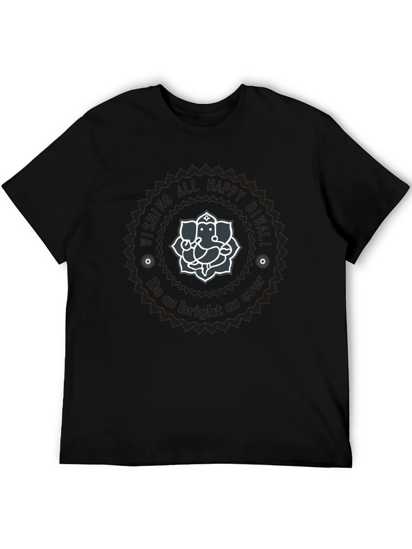 Diwali Ganesha Graphic Tee - Wishing All Happy Diwali