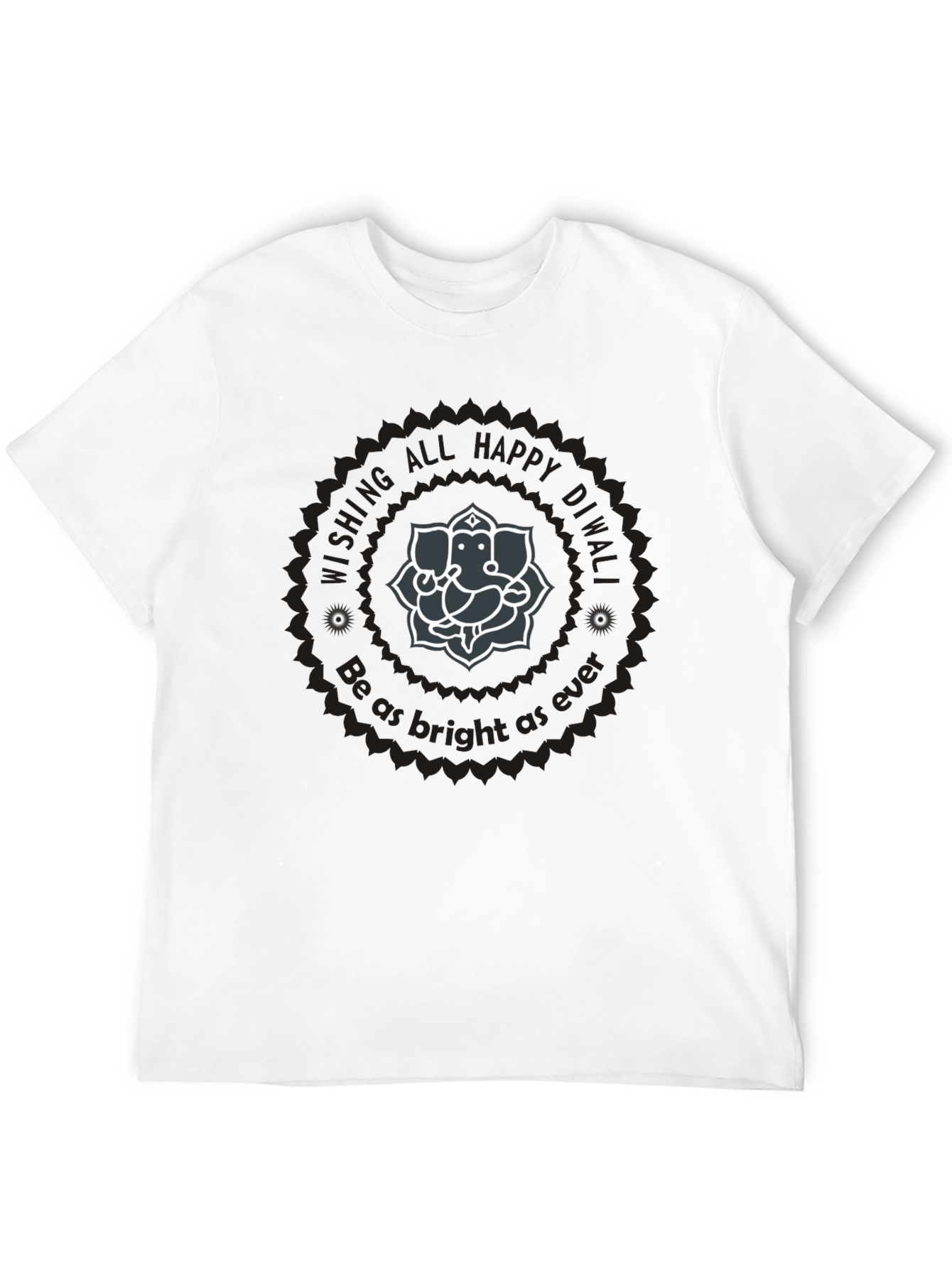 Diwali Ganesha Graphic Tee - Wishing All Happy Diwali
