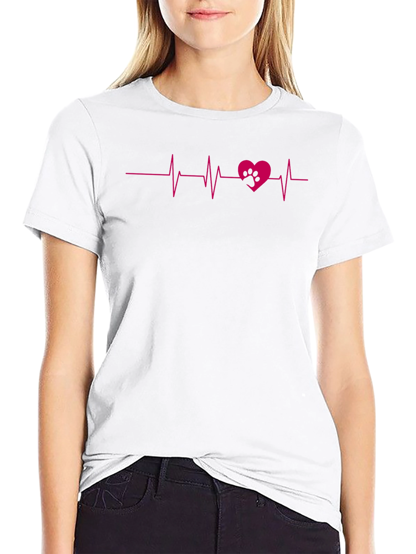 Heartbeat Paw Print Tee - Love Your Pet!