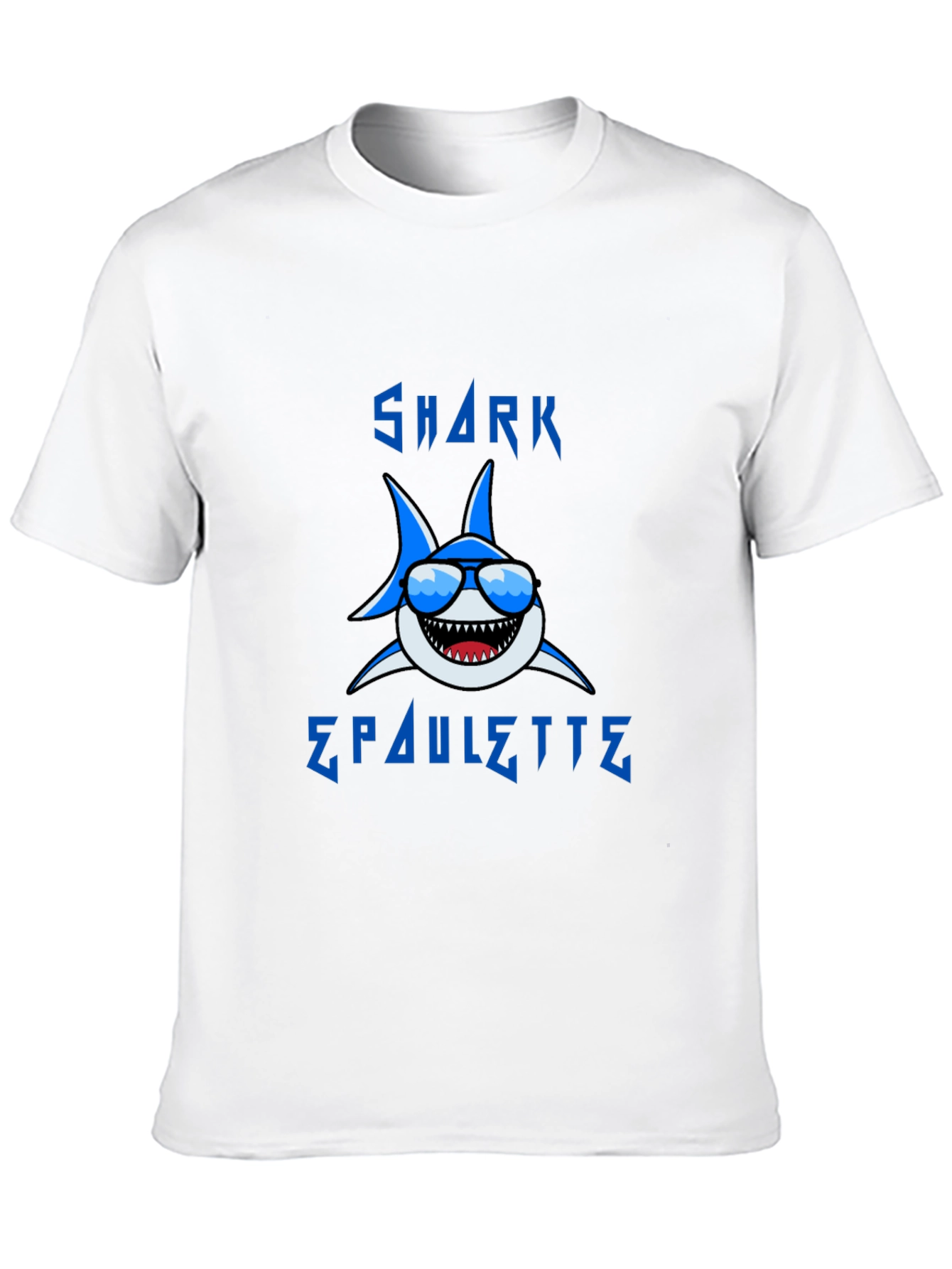 Cool Shark Graphic T-Shirt - Blue Cartoon Design