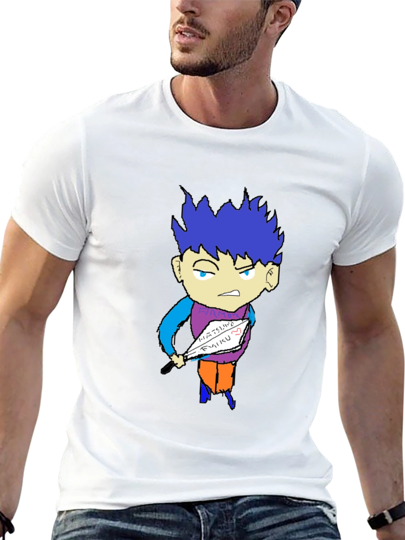 Unique Graphic Tee - Anime Style Cartoon Print