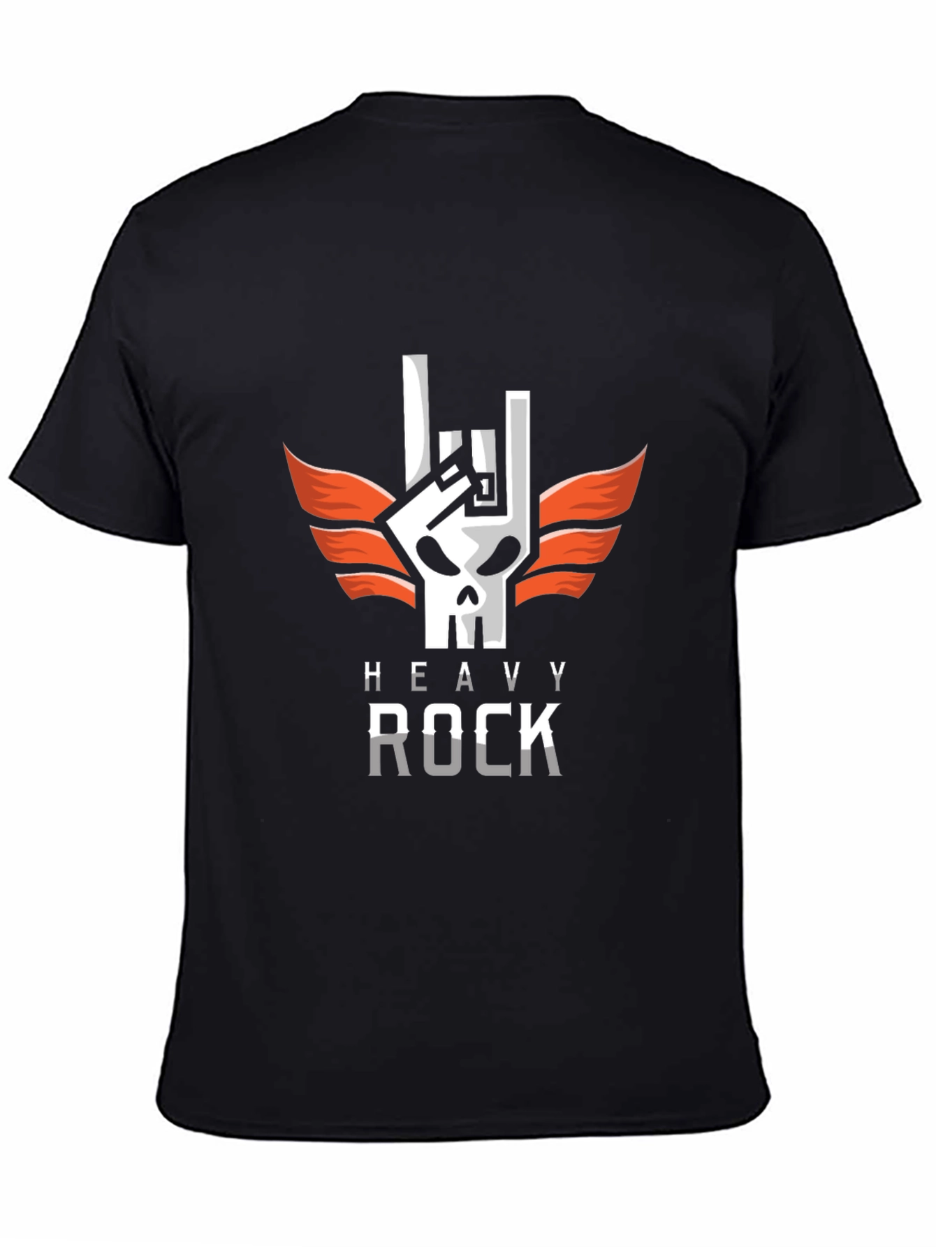 Heavy Rock Skull Graphic Tee - Black