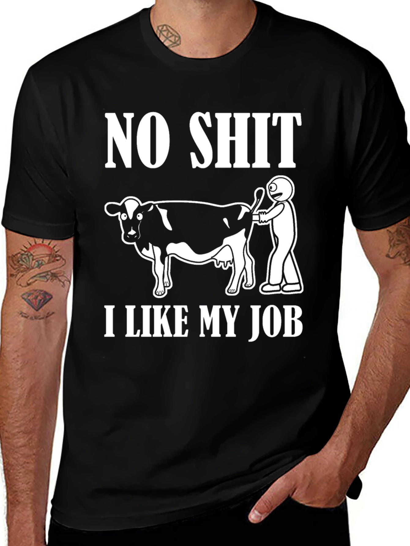 No Shit I Like My Job Funny Cow T-Shirt