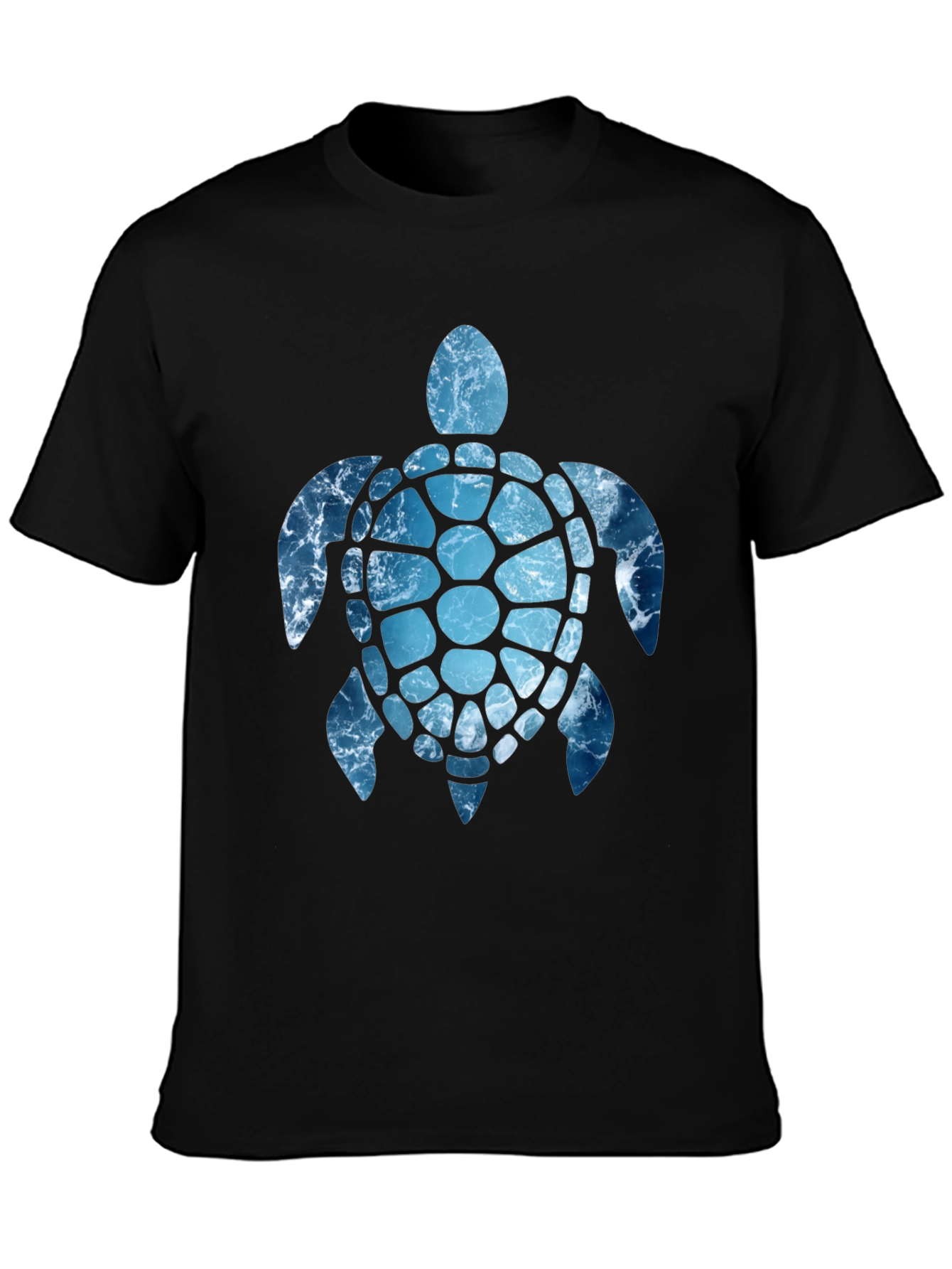 Ocean Wave Turtle Graphic Tee - Black