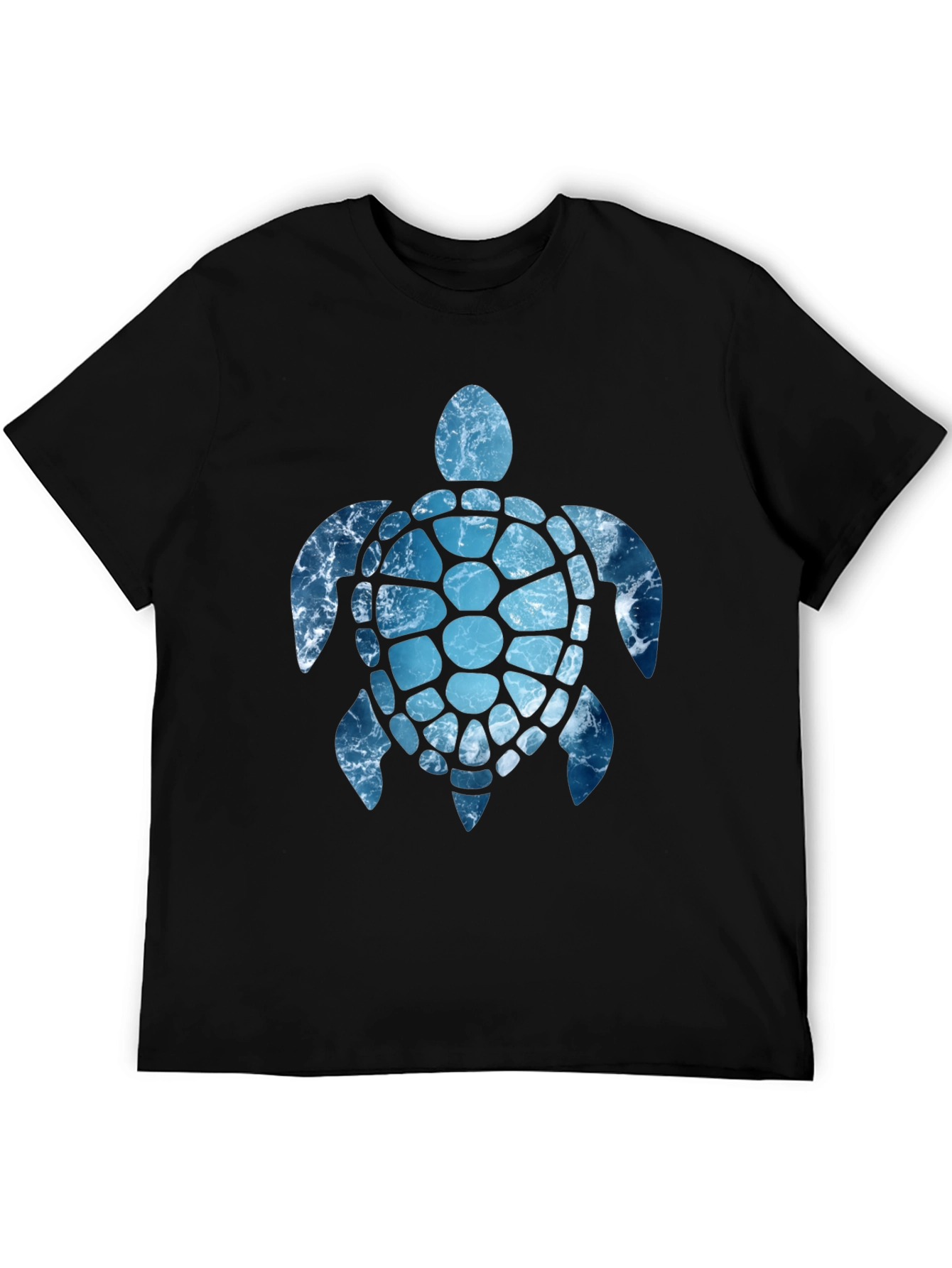 Ocean Wave Turtle Graphic Tee - Black