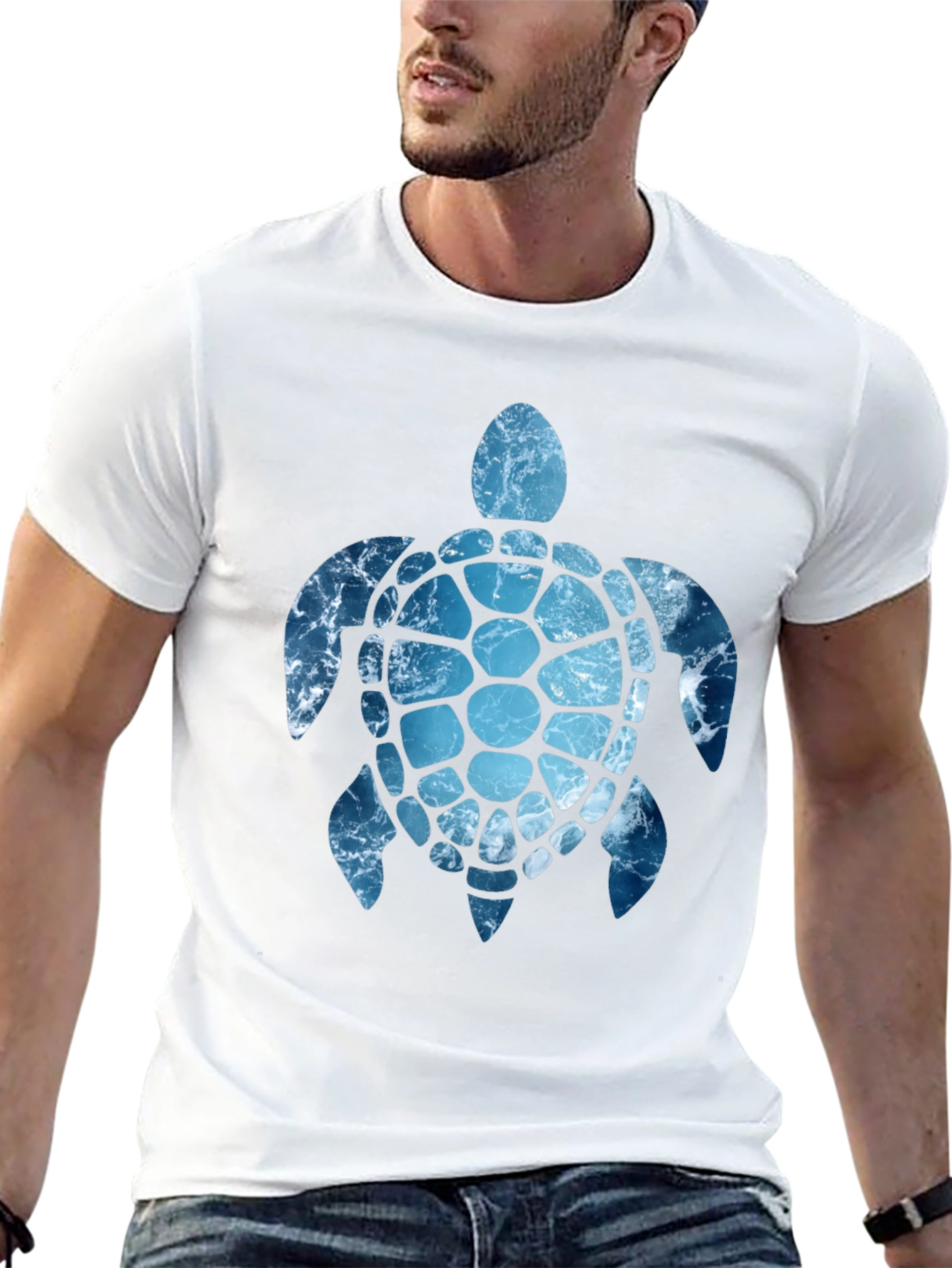 Ocean Wave Turtle Graphic Tee - Black