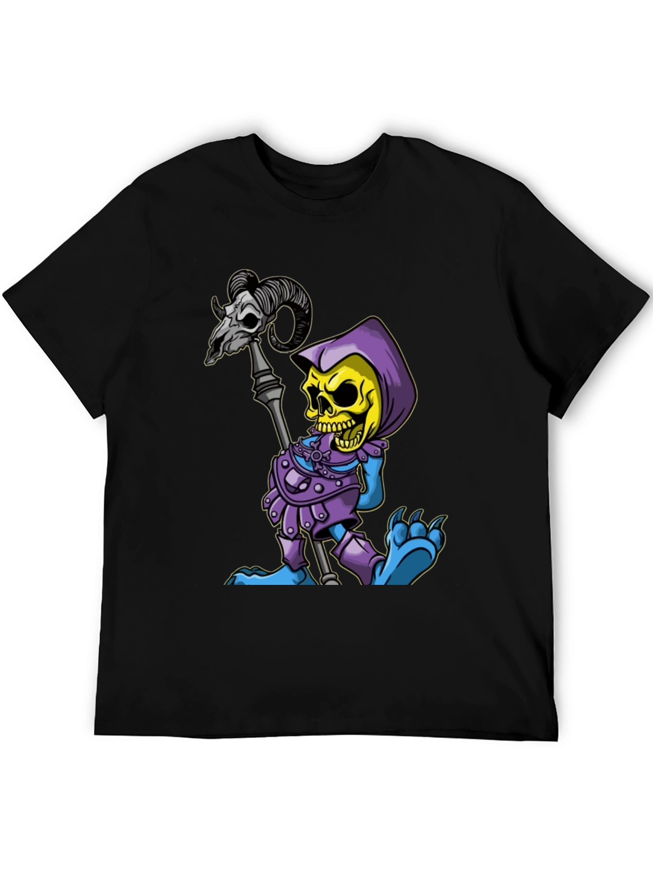 Skeletor Cartoon Graphic Black T-Shirt