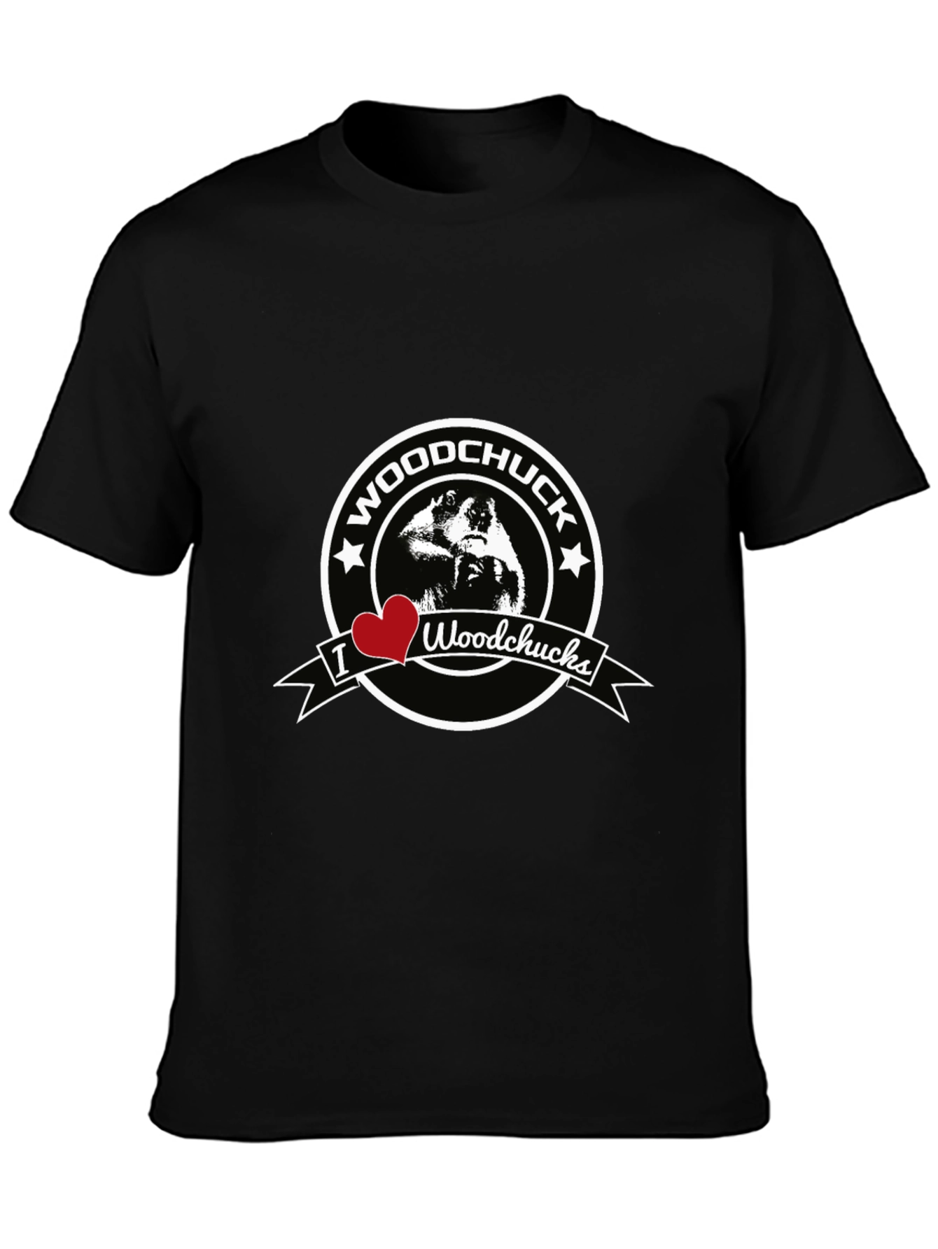 I Heart Woodchucks Mens Black T-Shirt