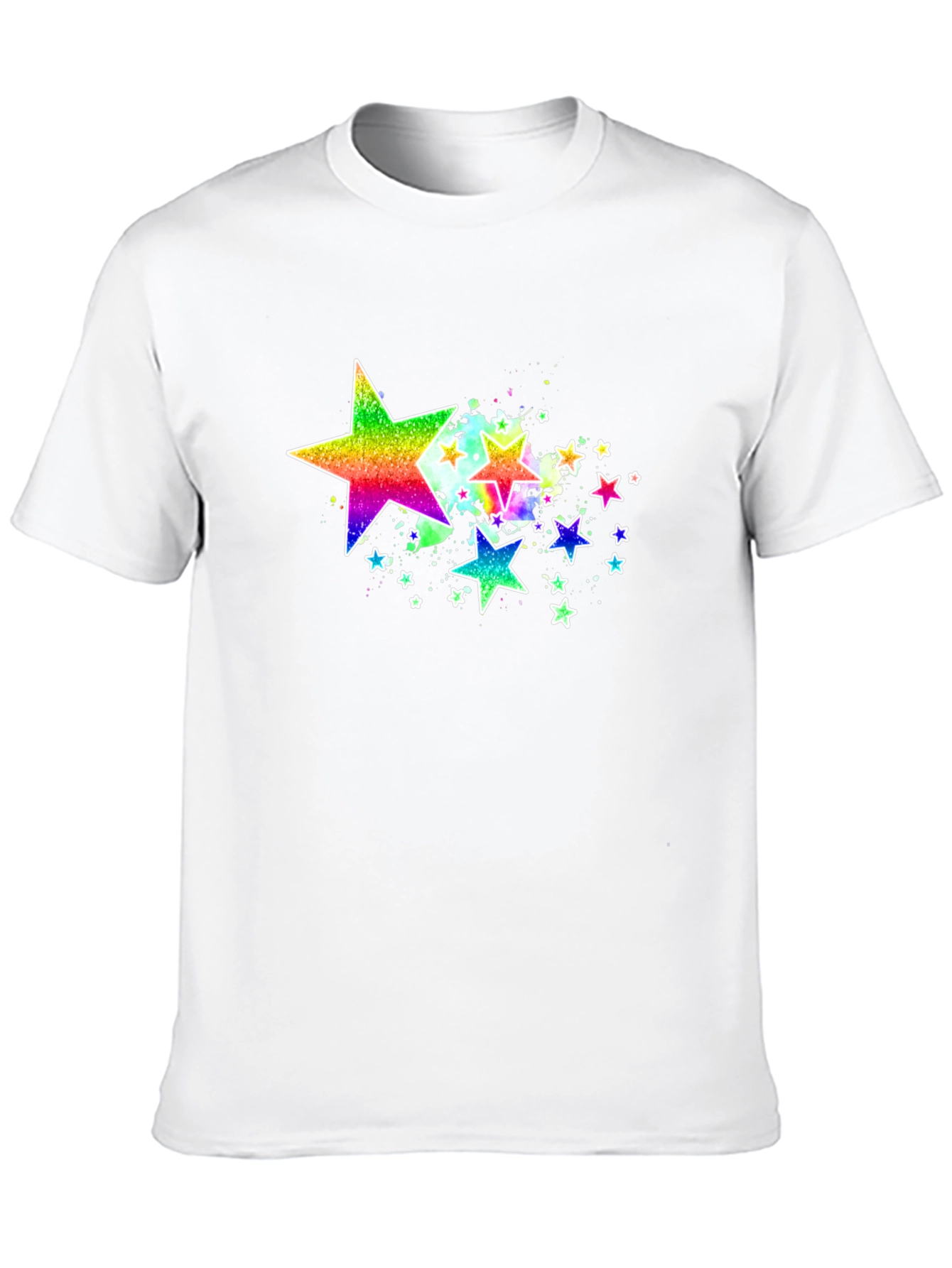 Rainbow Star Graphic Black T-Shirt
