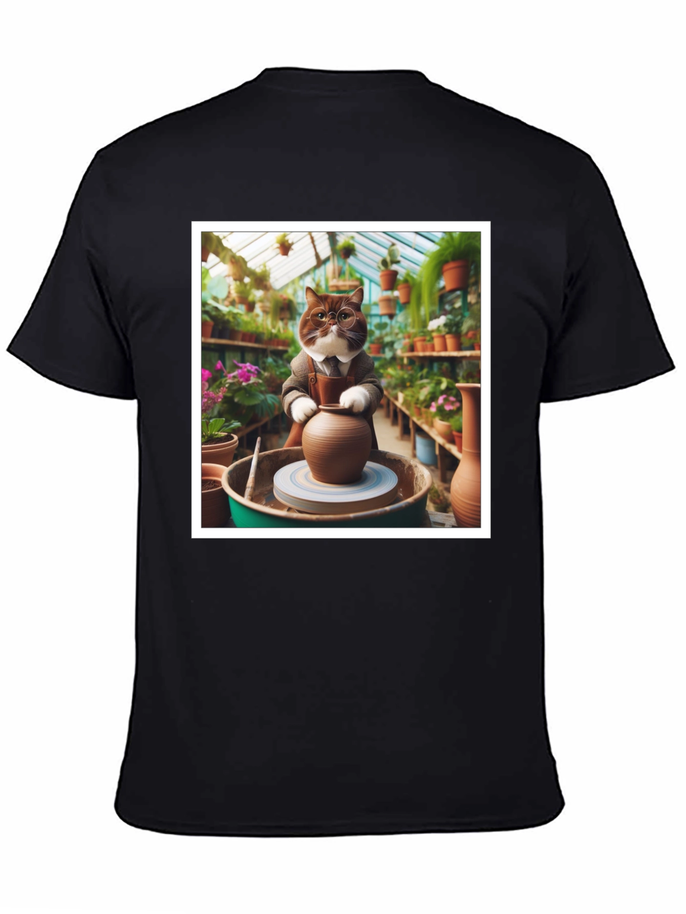 Pottery Cat T-Shirt: Greenhouse Artist Design
