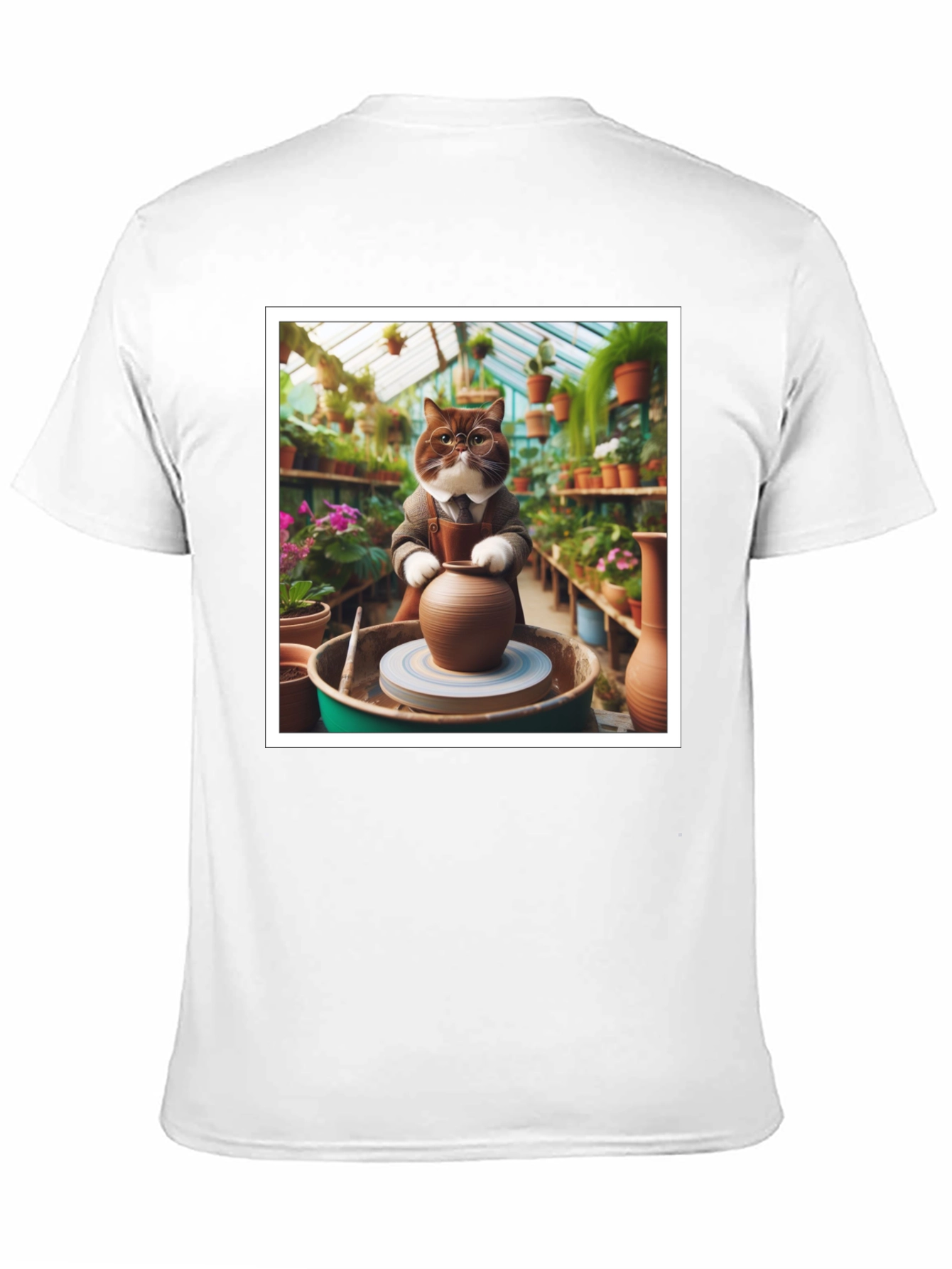 Pottery Cat T-Shirt: Greenhouse Artist Design